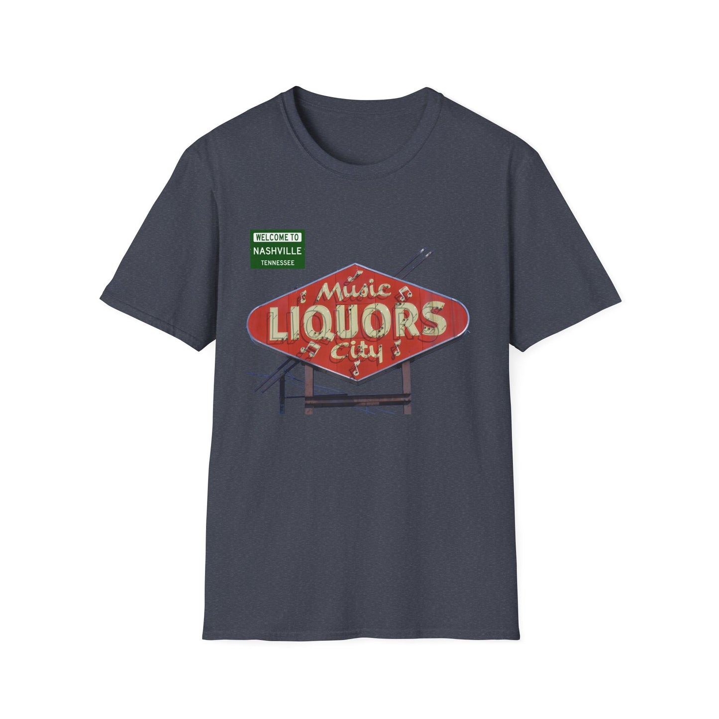 RETRO VINTAGE Music City Liquors [gone] Nashville, TN Unisex Softstyle T-Shirt