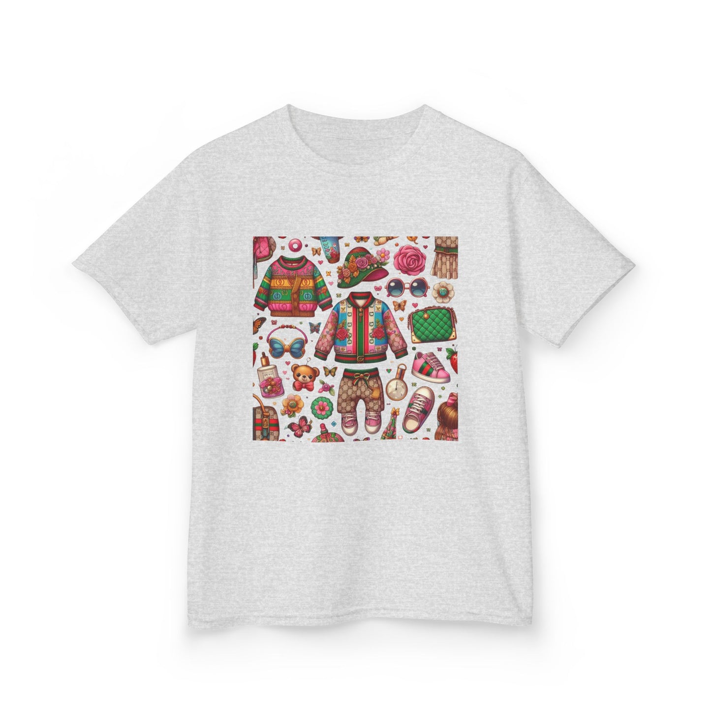 Whimsical Gucci-Inspired Kids' Tee with Fun Patterns for Playful Days