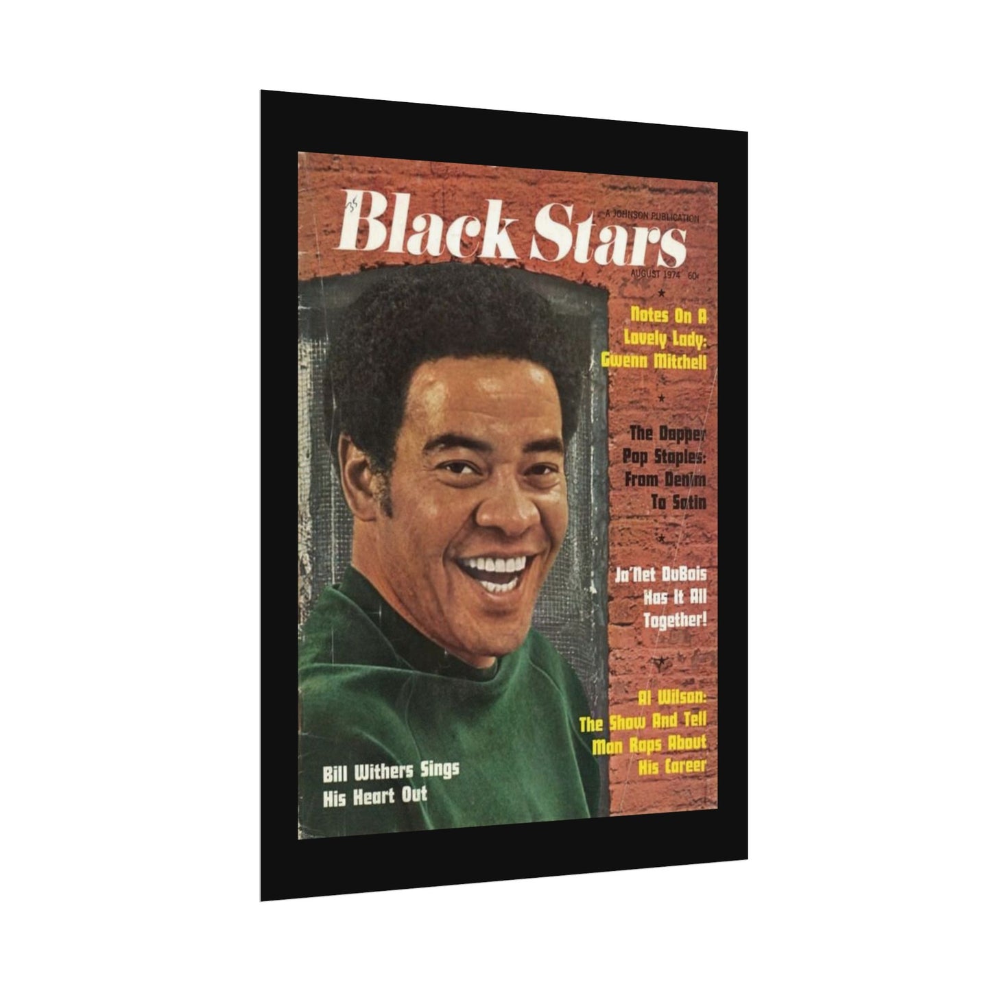 Vintage Music Rolled Posters - Bill Withers, August 1974 Design