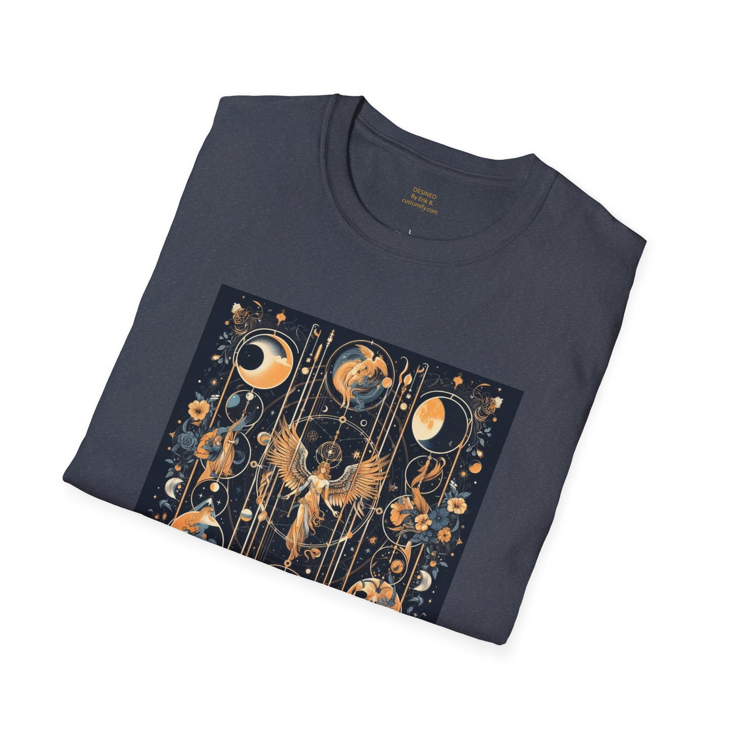 Celestial tarot design By Erik B. Unisex Softstyle T-Shirt