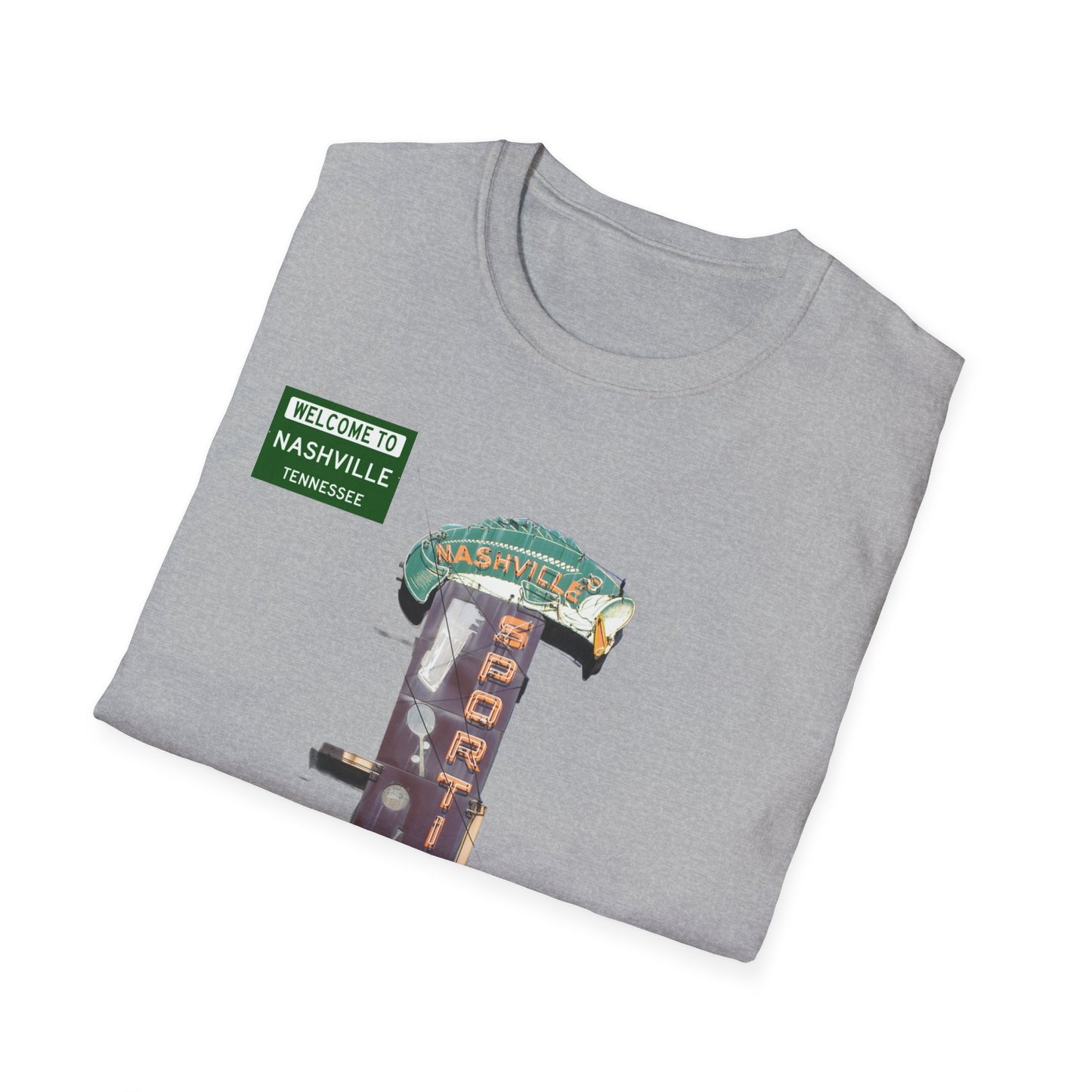 RETRO VINTAGE Nashville Sporting Goods [gone] Nashville, TN Unisex Softstyle T-Shirt