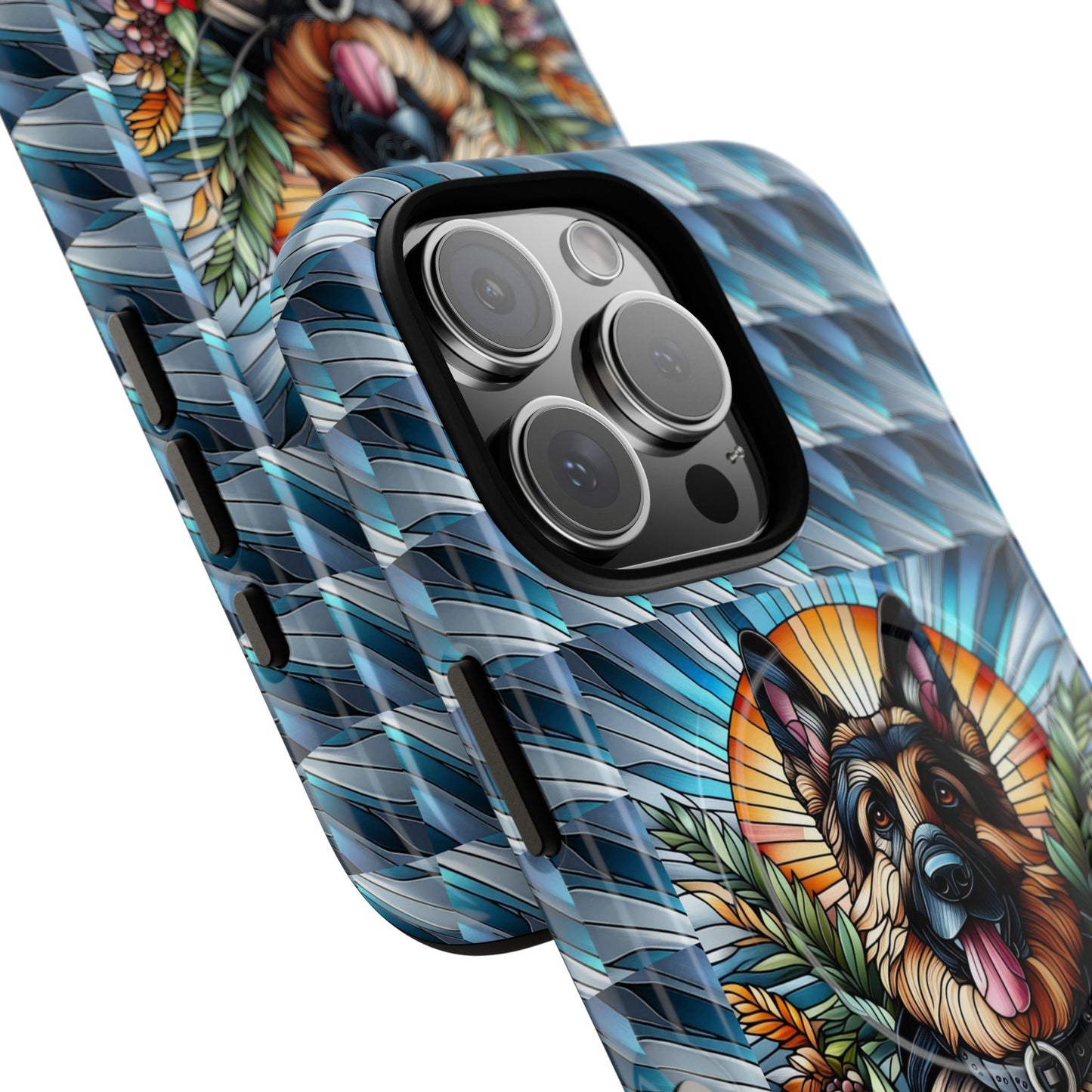 German Shepherd Stained Glass Tough Magnetic Cases