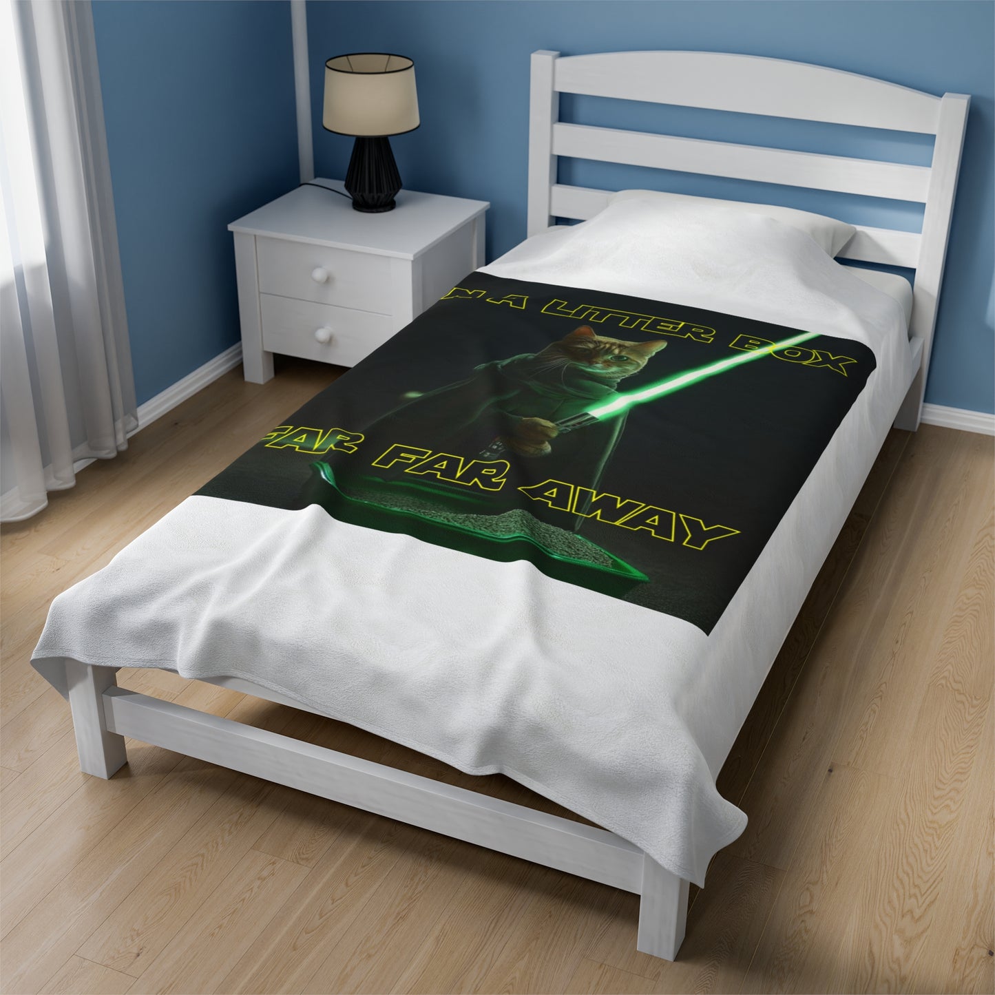 STAR WARS CAT IN A LITTER BOX FAR FAR AWAY Velveteen Plush Blanket