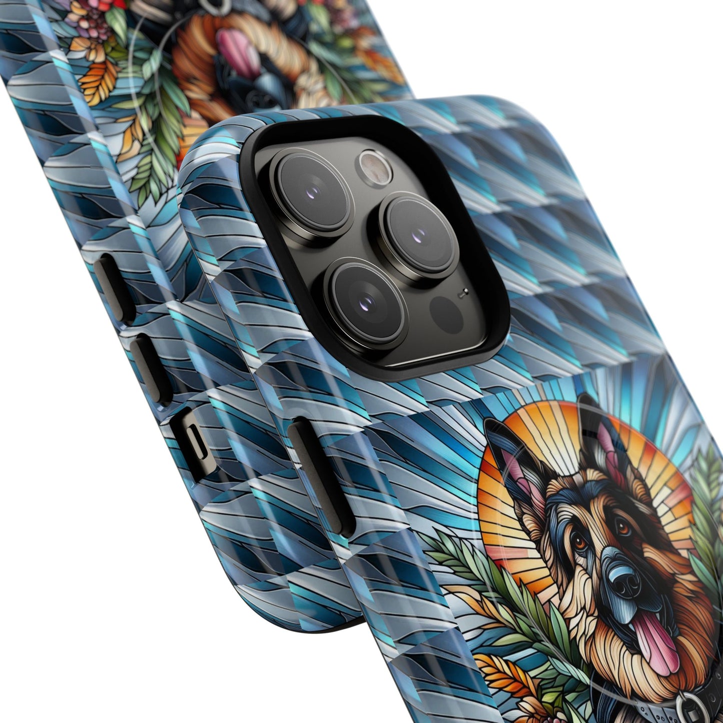 German Shepherd Stained Glass Tough Magnetic Cases