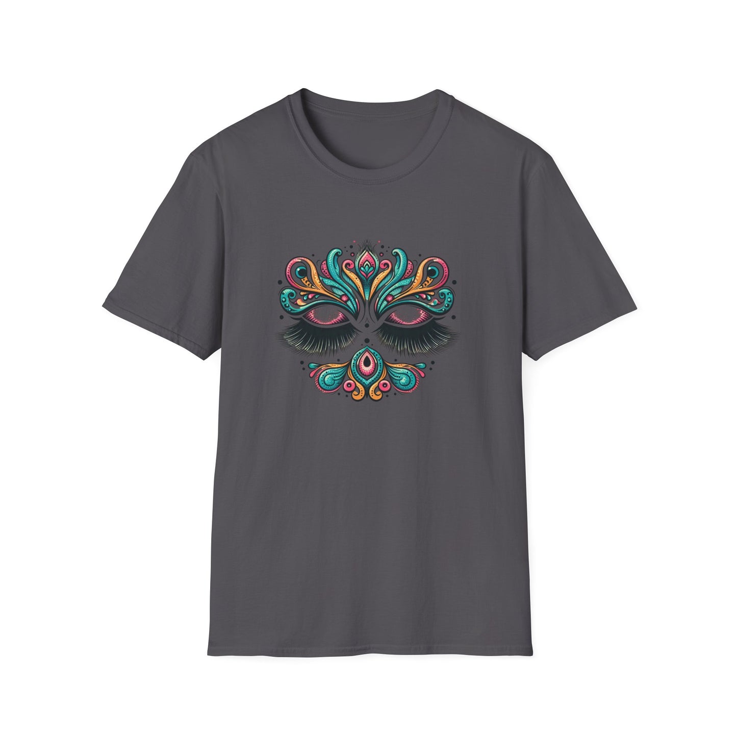 Colorful Mandala Unisex Softstyle T-Shirt – Bohemian LASHES Vibe for Art Lovers