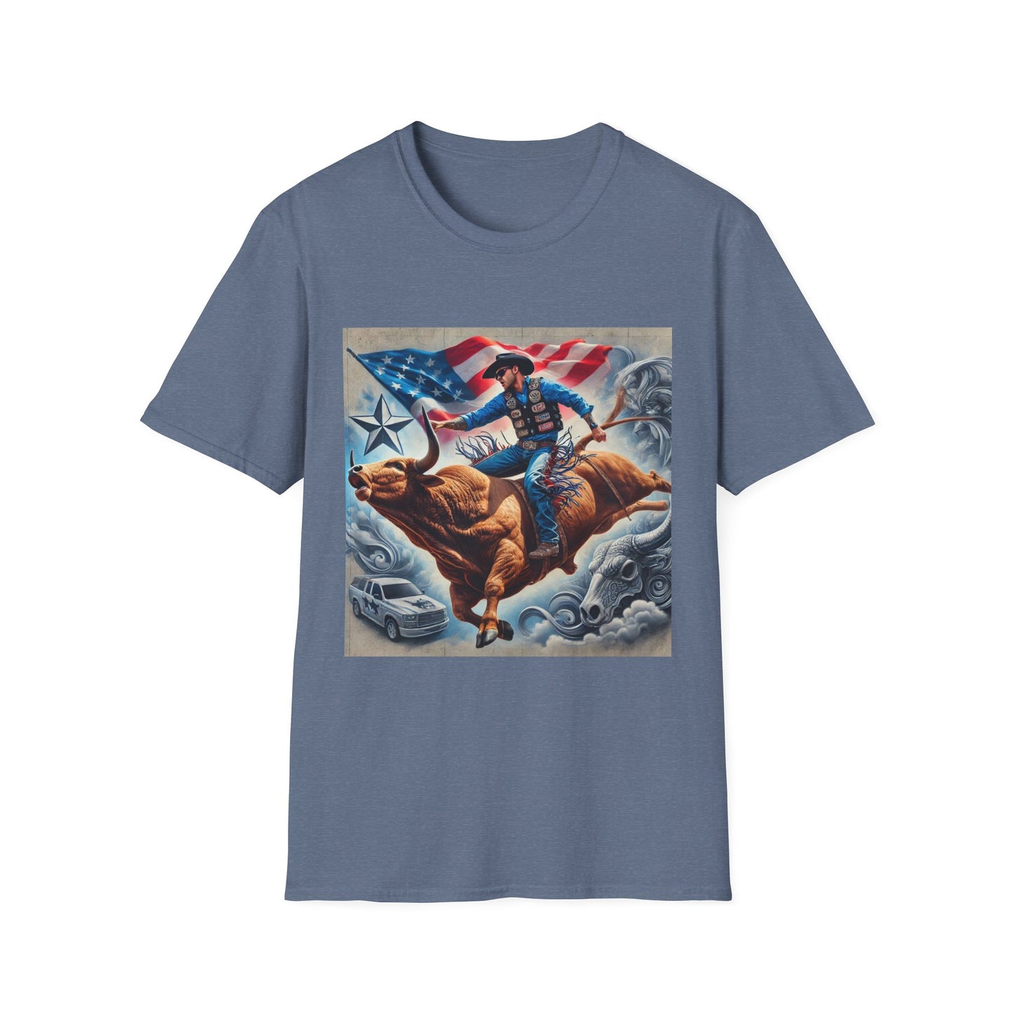 Professional Bull Riders 3D tattoo Unisex Softstyle T-Shirt