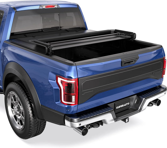 Tri 3-Flip 5.5 FT Soft Truck Bed Tonneau Cover Compatible with 2009-2014 Ford F150 F-150 Styleside (Excl Raptor Series) Truck Bed Cover