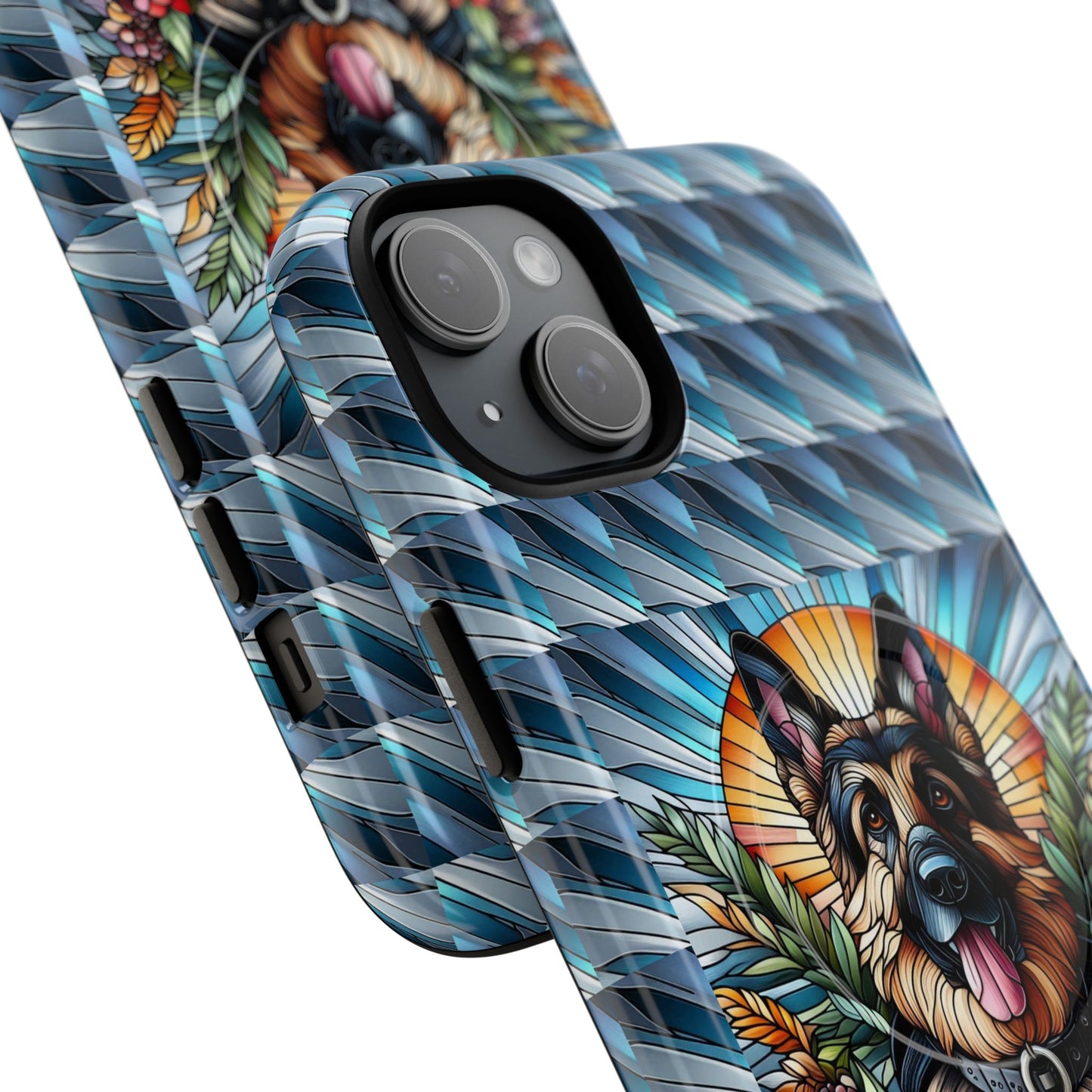 German Shepherd Stained Glass Tough Magnetic Cases