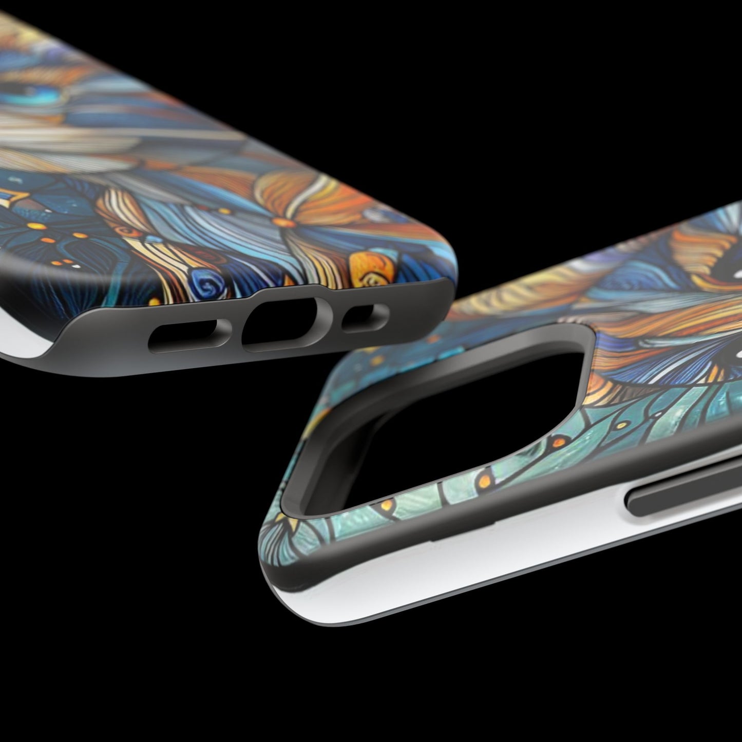 Cat-Stained Glass Magnetic Tough Cases