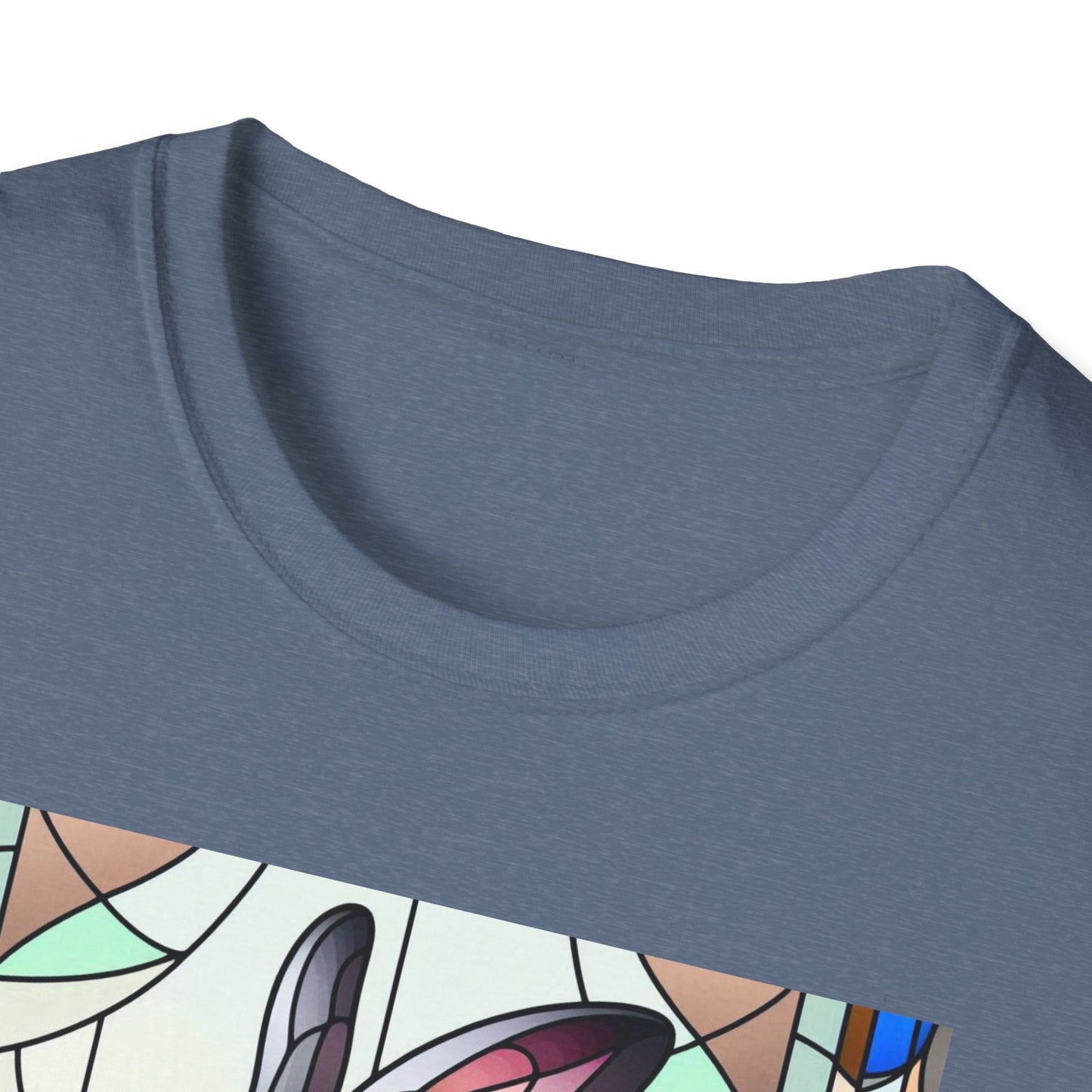 Flemish Giant Rabbit Animal Stained Glass Design Unisex Softstyle T-Shirt