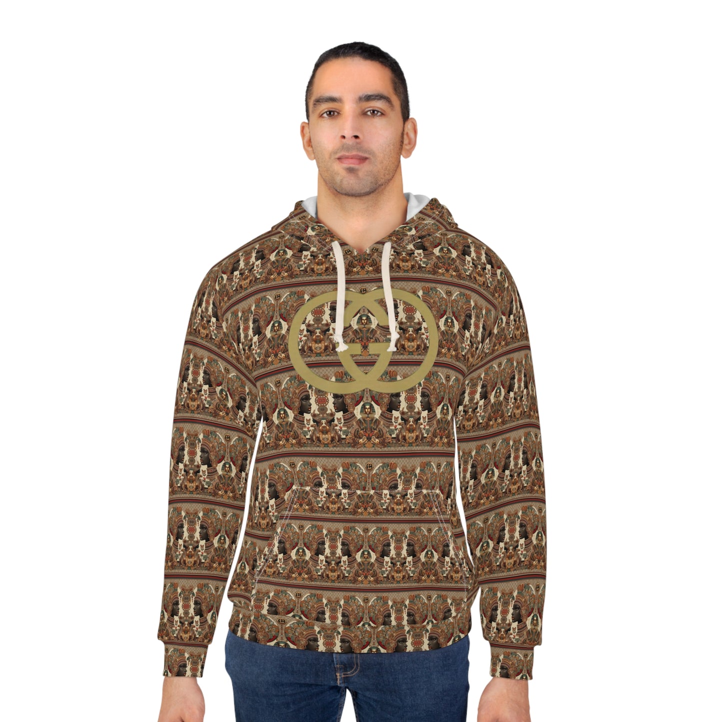 Bohemian Chic Unisex Pullover Hoodie - Abstract Earthy Pattern