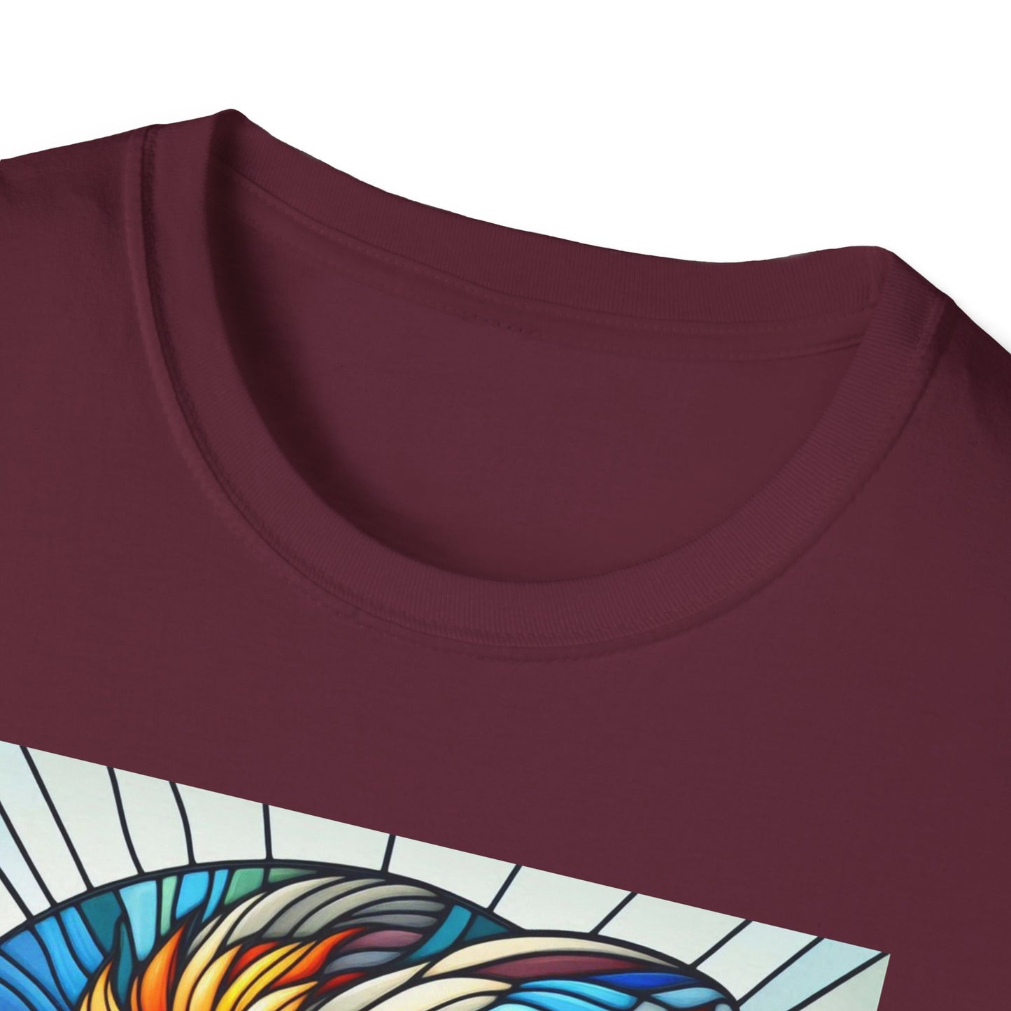 Lionhead Rabbit Animal Stained Glass Design Unisex Softstyle T-Shirt