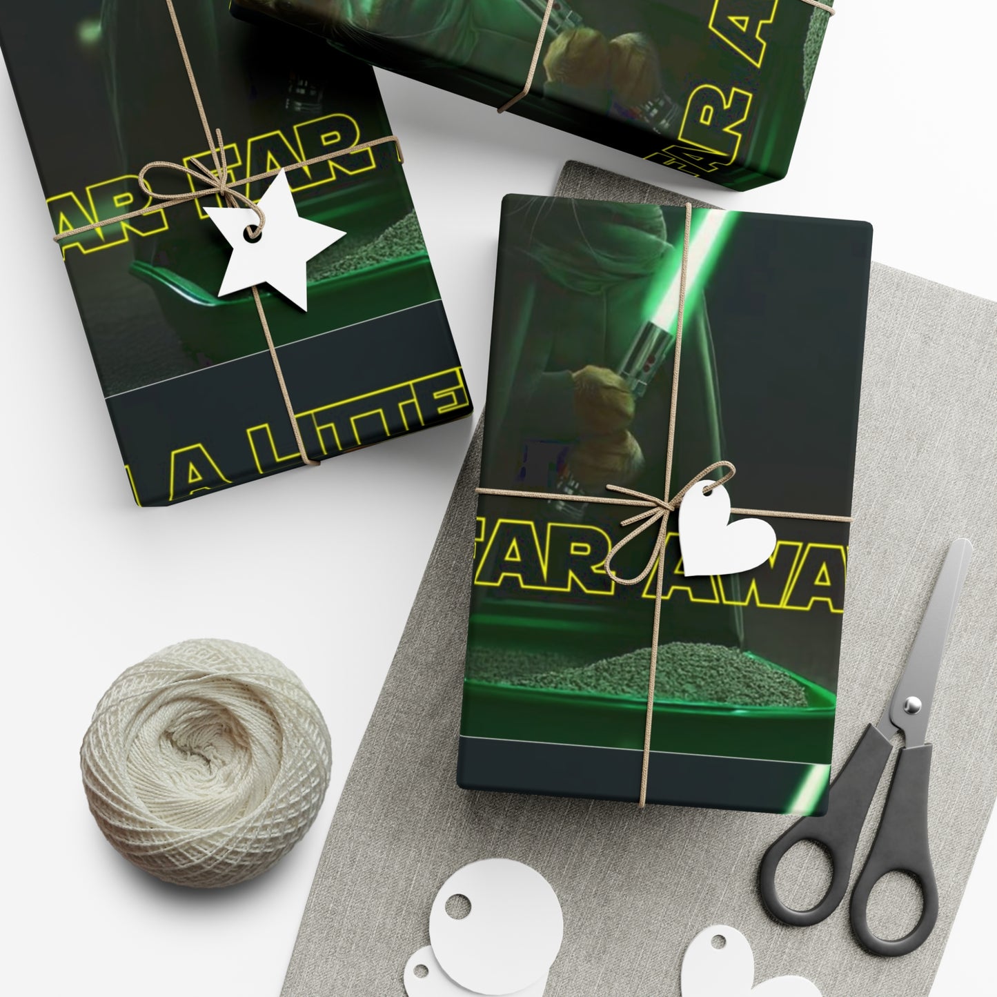 STAR WARS CAT IN A LITTER BOX FAR FAR AWAY Gift Wrap Papers
