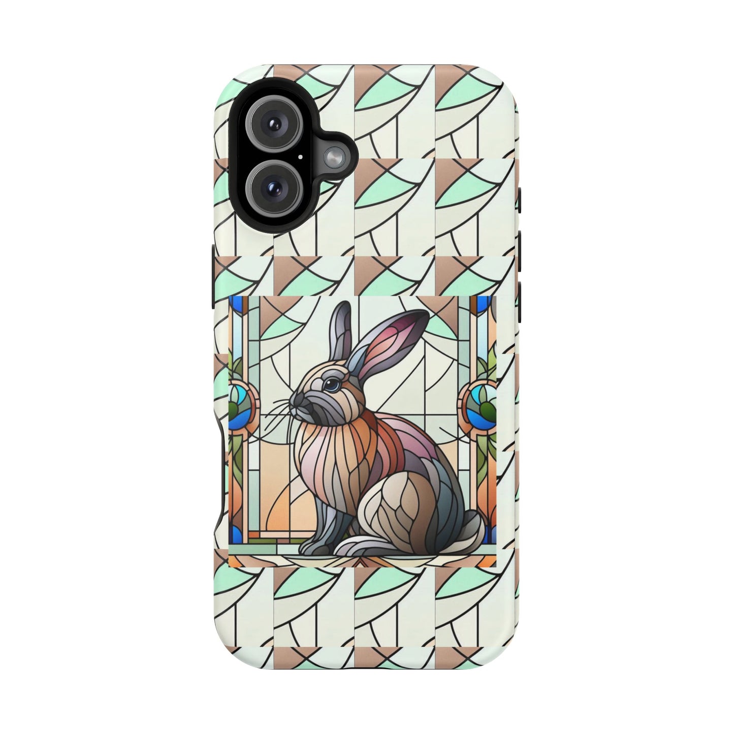Flemish Giant Rabbit Animal Stained Glass Design Magnetic Tough Cases