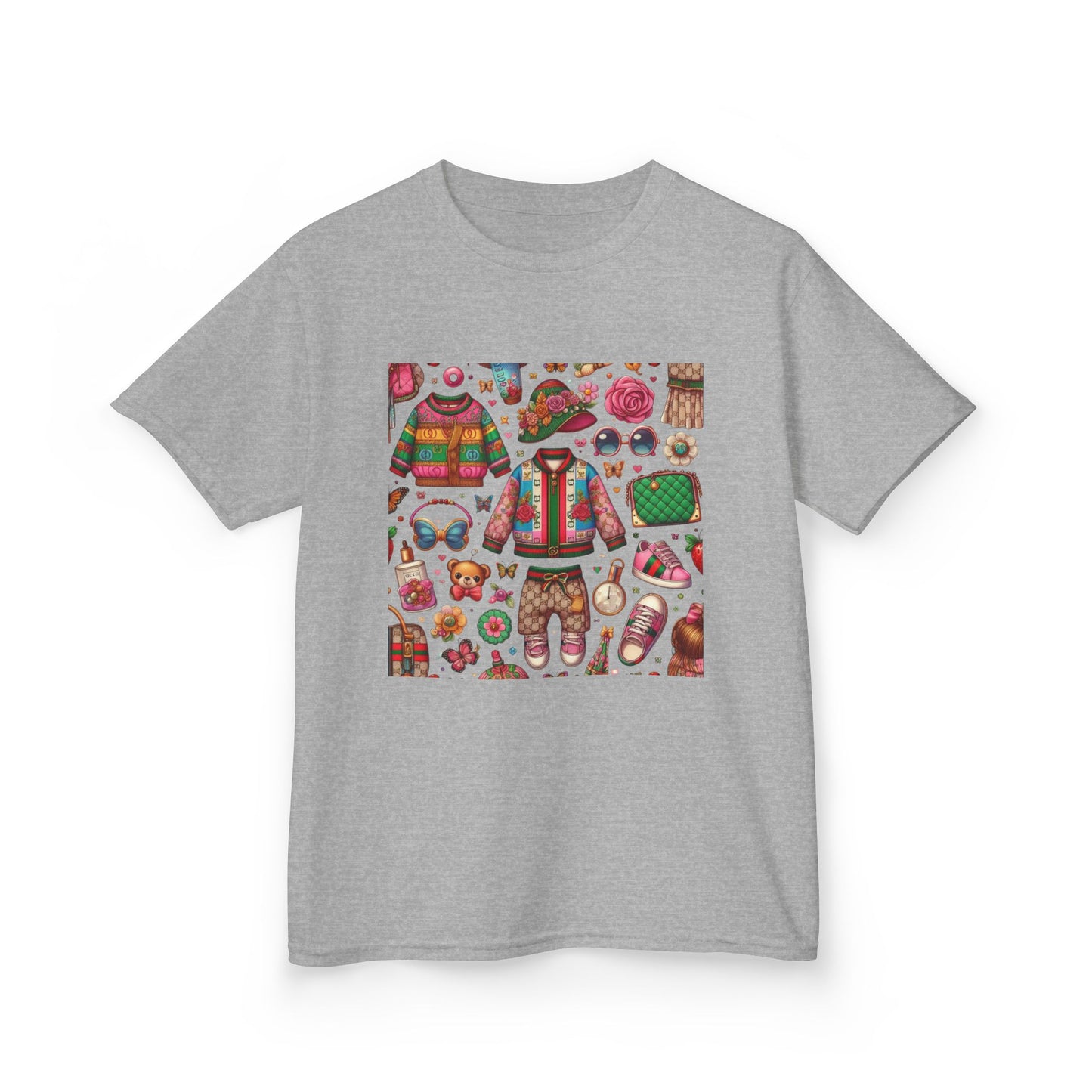 Whimsical Gucci-Inspired Kids' Tee with Fun Patterns for Playful Days