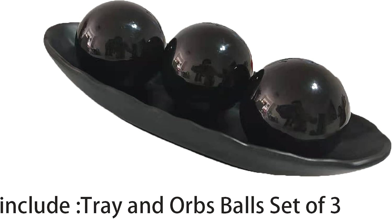Home Decor Tray and Orbs Balls Set of 3,Ideal Gift for Weddings Special Occasions and for Decorative Accents Centerpiece in Your Living Dining Room Coffee Table,Spheres House Decorations