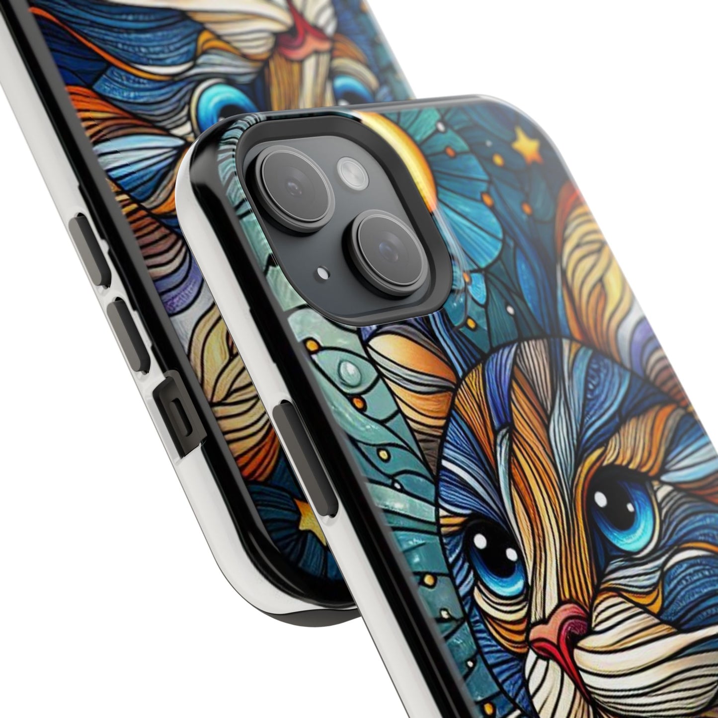 Cat-Stained Glass Magnetic Tough Cases