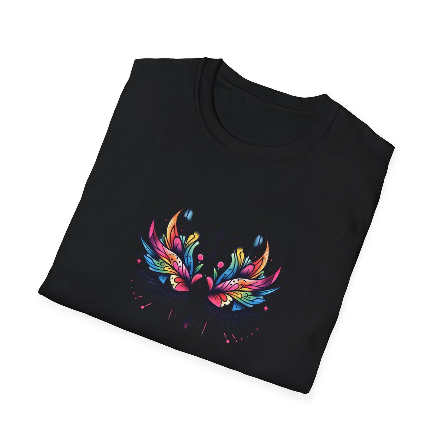 Colorful Boho LASHES Peacock Unisex Softstyle T-Shirt
