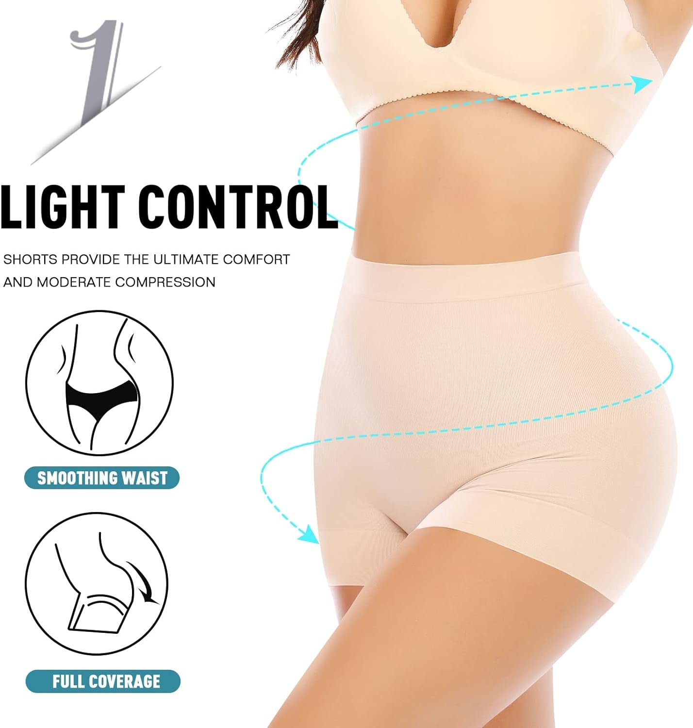 Seamless Shaping Boyshorts Panties for Women Slip Shorts under Dress Shapewear Shorts Tummy Control Underwear