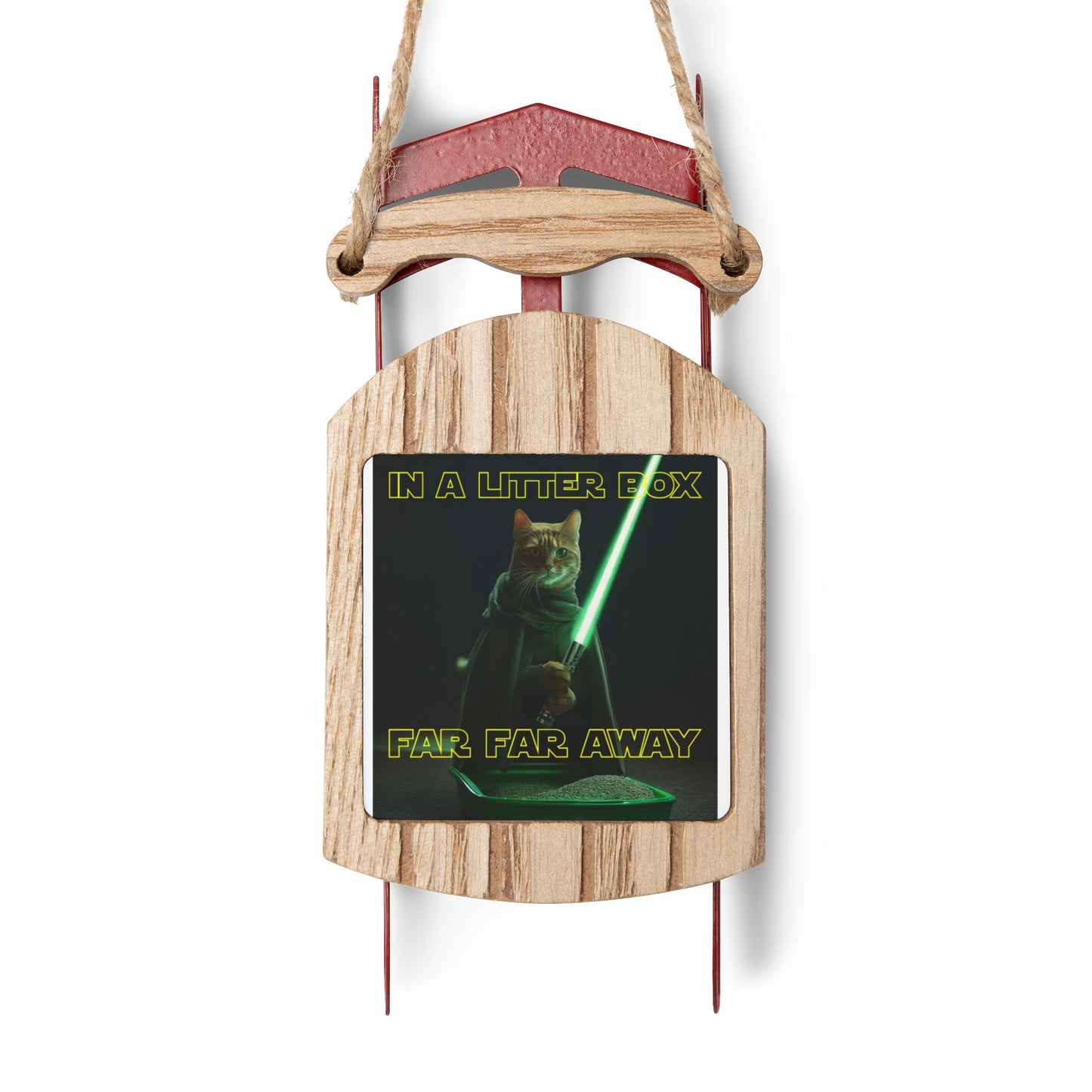 STAR WARS CAT IN A LITTER BOX FAR FAR AWAY Sled Ornaments