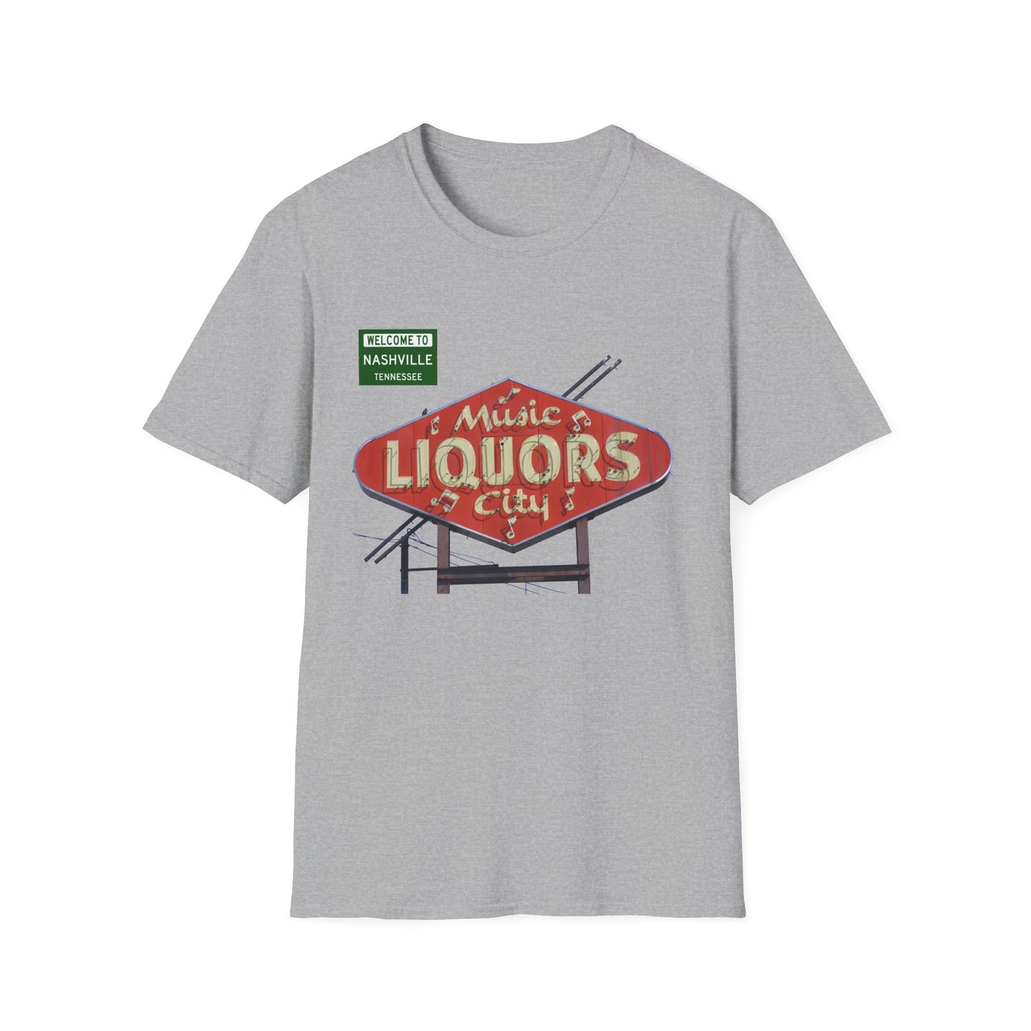 RETRO VINTAGE Music City Liquors [gone] Nashville, TN Unisex Softstyle T-Shirt