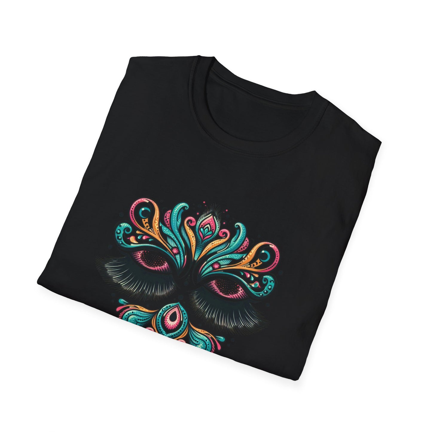 Colorful Mandala Unisex Softstyle T-Shirt – Bohemian LASHES Vibe for Art Lovers