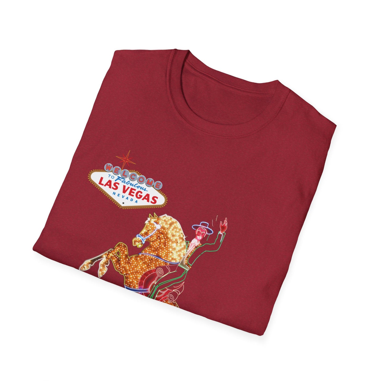 Las Vegas, Las Vegas Boulevard State Scenic Byway, Hacienda Horse and Rider Unisex Softstyle T-Shirt