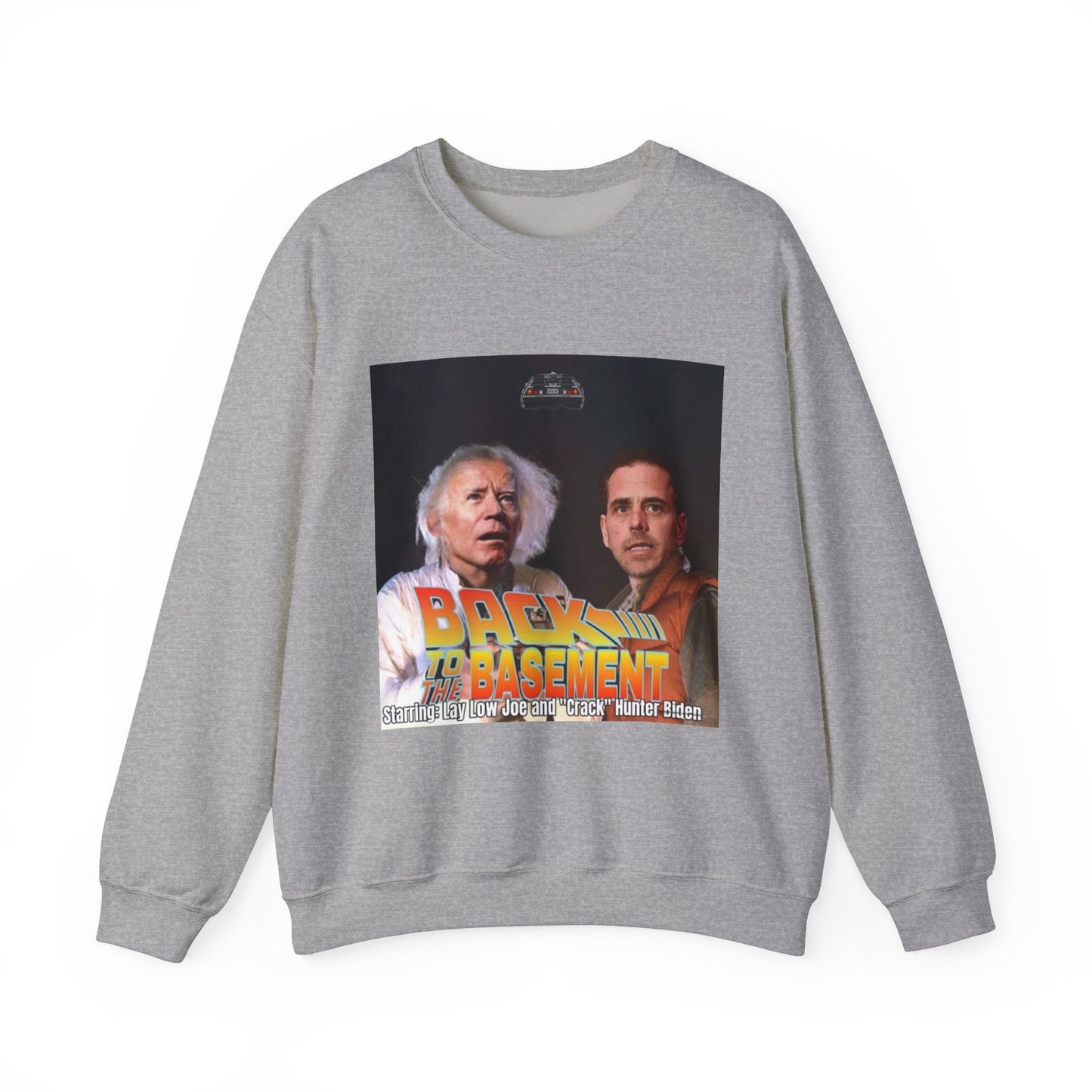 Hunter Biden Convicted Felon Pardon Back to the basement Unisex Heavy Blend™ Crewneck Sweatshirt
