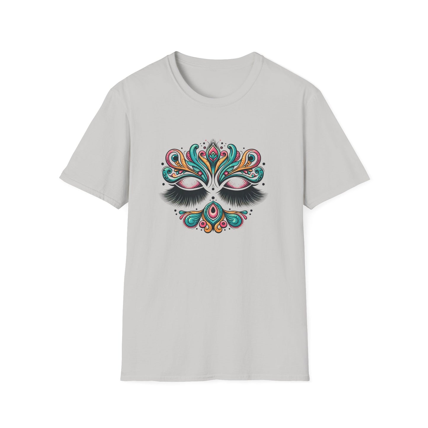 Colorful Mandala Unisex Softstyle T-Shirt – Bohemian LASHES Vibe for Art Lovers