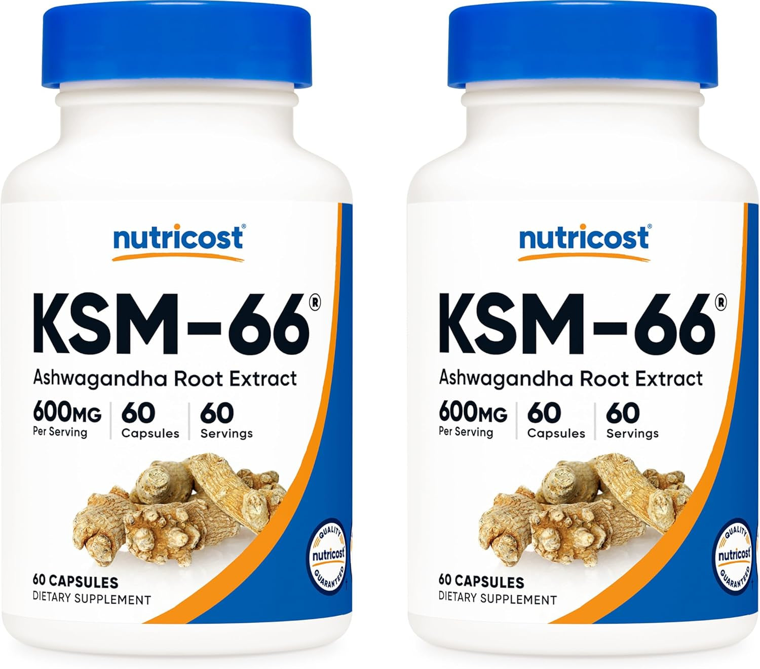 KSM-66 Ashwagandha Root Extract 600Mg, 60 Veggie Caps - 5% Withanolides - with Bioperine - Full-Spectrum Root Extract TLBH