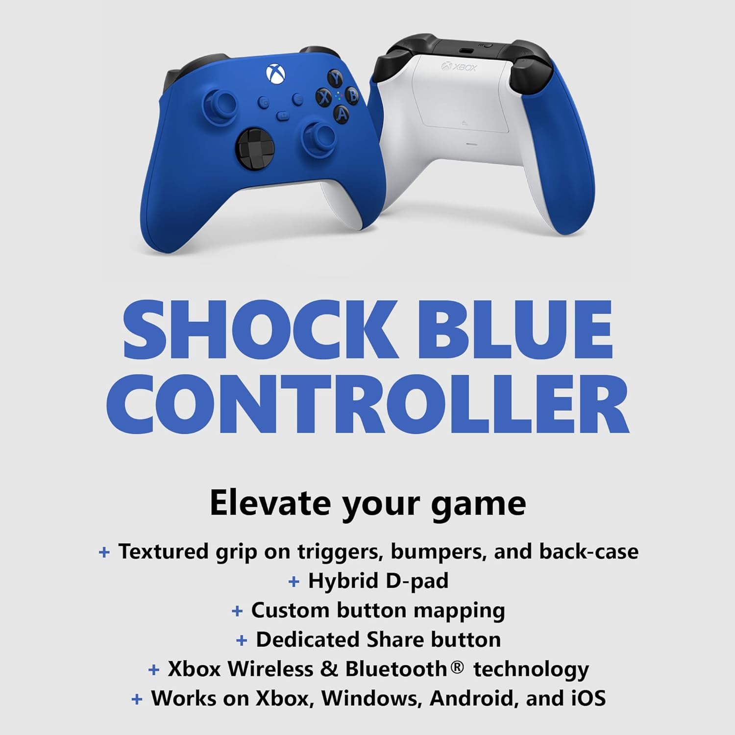 Wireless Controller Shock Blue - Wireless - Bluetooth - USB Series X, Series S, One, PC, Android, Ios, Tablet - Shock Blue