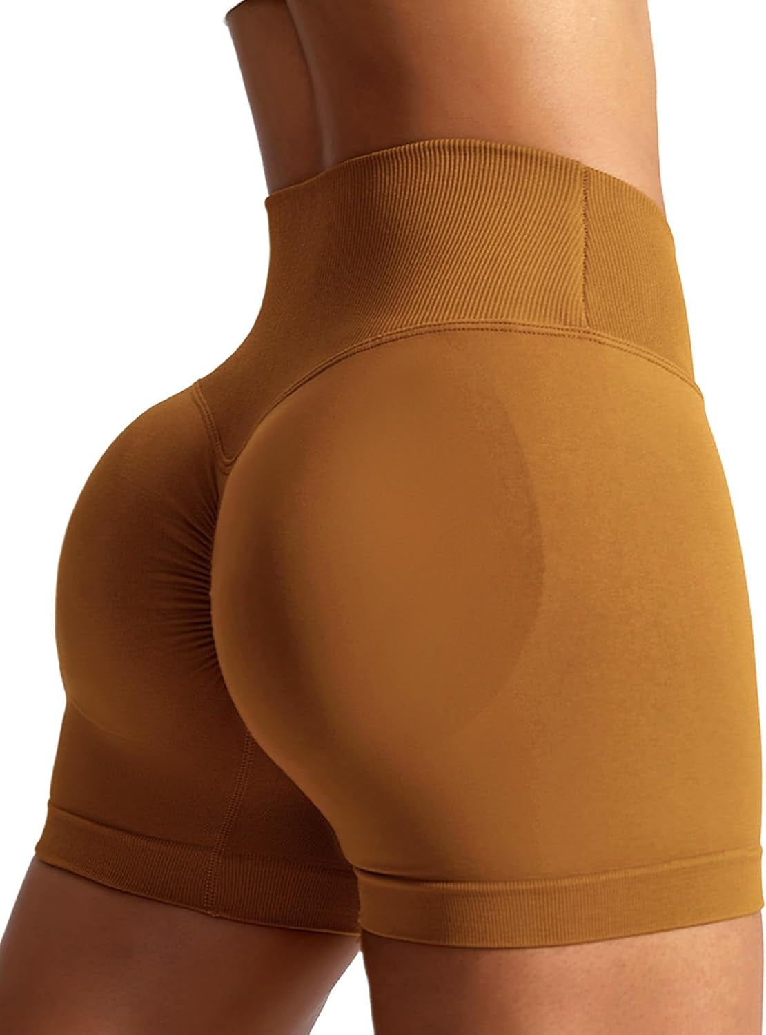 V Cross Waist Scrunch Workout Shorts for Women - 3.5 Inch High Waisted Booty Contour Gym Yoga Shorts