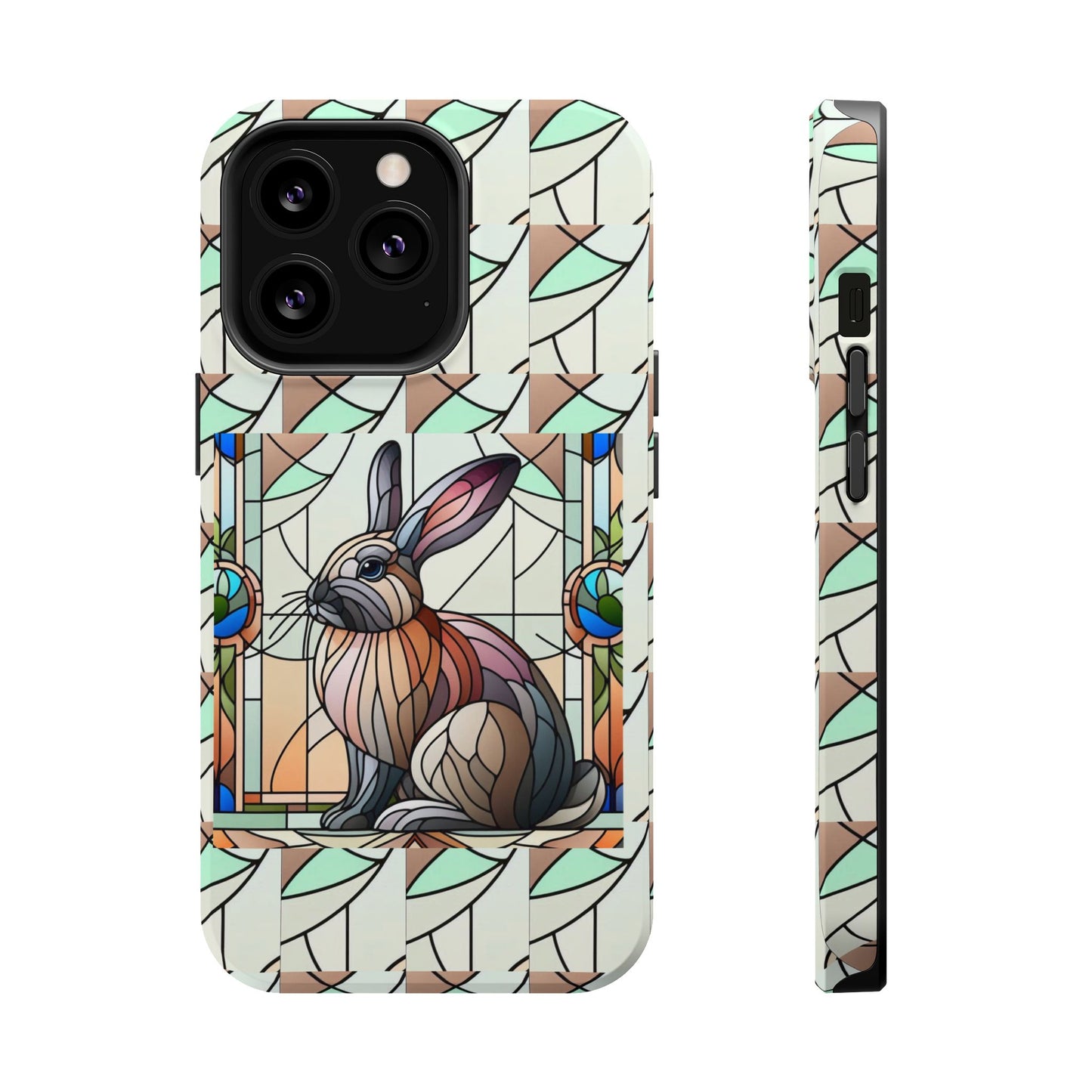 Flemish Giant Rabbit Animal Stained Glass Design Magnetic Tough Cases