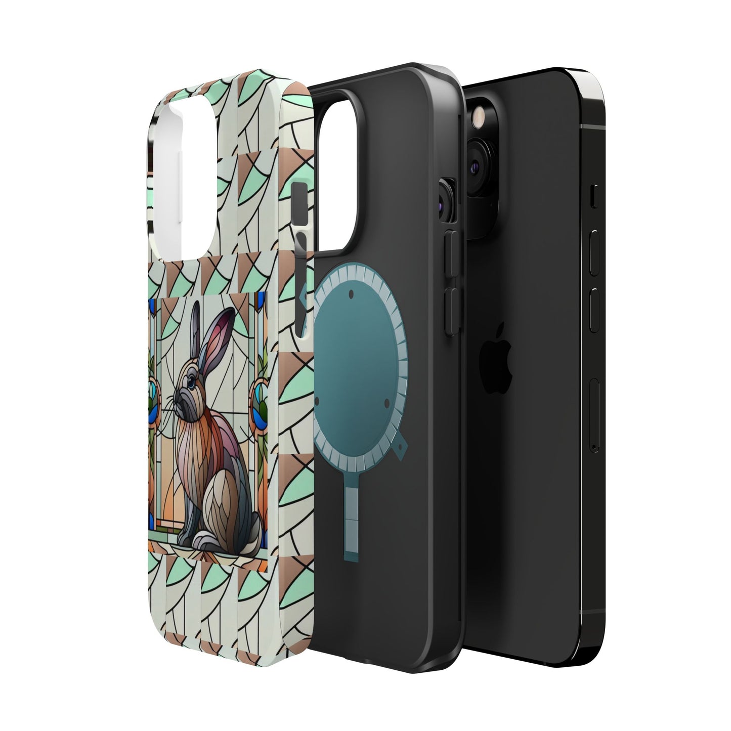 Flemish Giant Rabbit Animal Stained Glass Design Magnetic Tough Cases