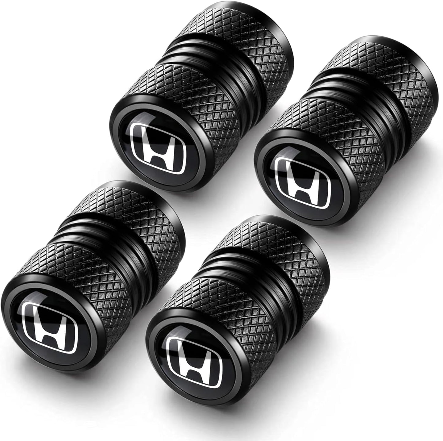 Tire Valve Stem Cap Cover for Honda Accord Civic CR-V Pilot Odyssey EX EX-L Tire Valve Caps Car Accessories 4 PCS Black