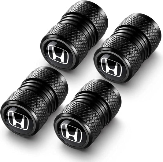 Tire Valve Stem Cap Cover for Honda Accord Civic CR-V Pilot Odyssey EX EX-L Tire Valve Caps Car Accessories 4 PCS Black