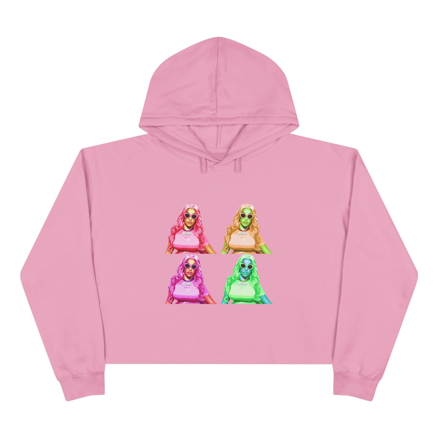 Nicki Minaj HIP HOP Bussin' Boujee CEO Clout Dank Delulu Andy Warhol Style Pop Art Crop Hoodie