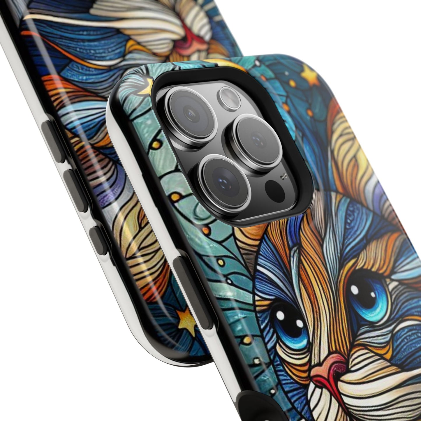 Cat-Stained Glass Magnetic Tough Cases