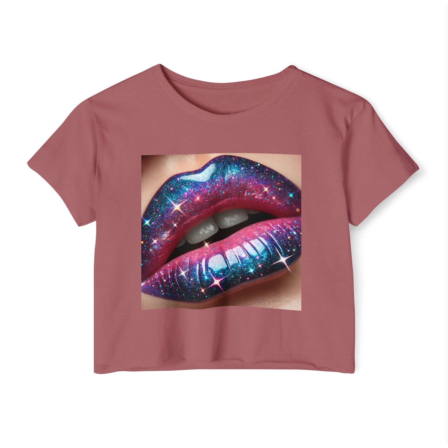 GALAXY LIP GLOSS Women's Festival Crop Top