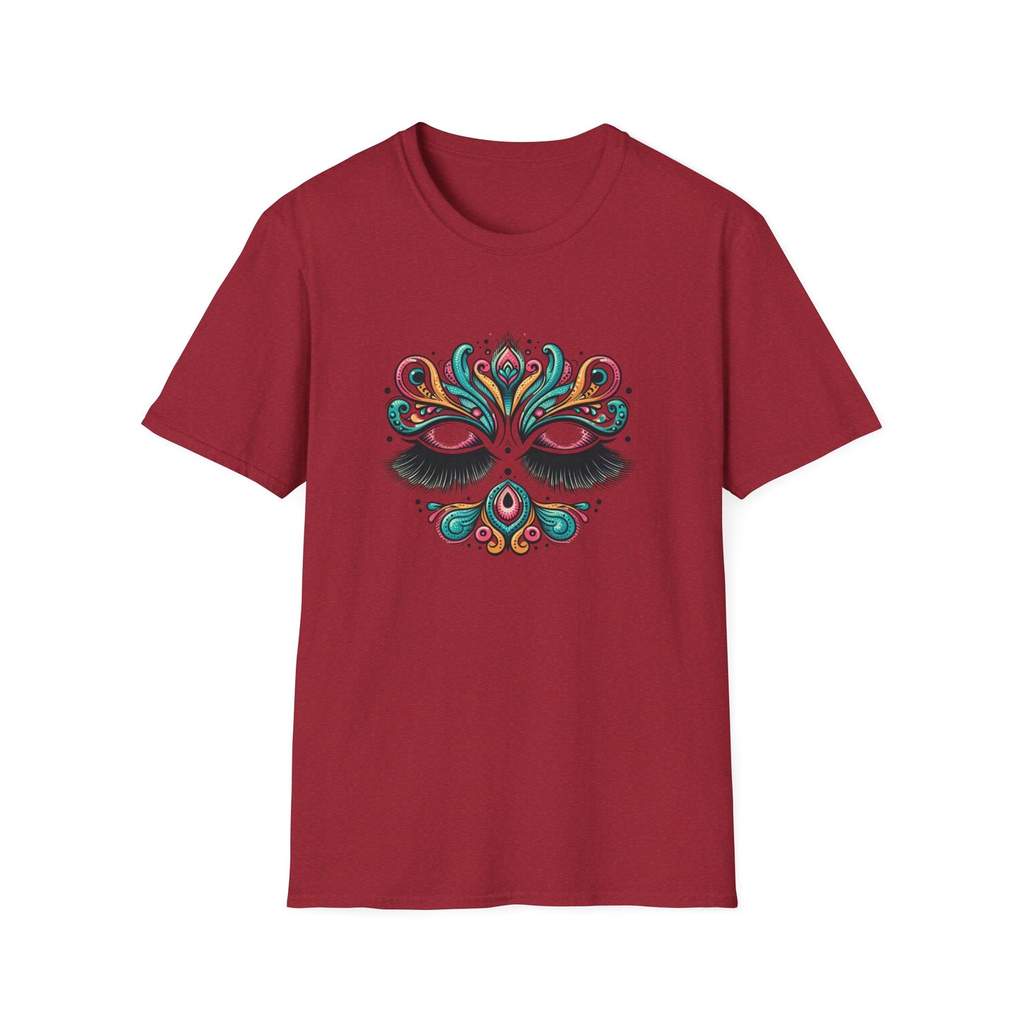 Colorful Mandala Unisex Softstyle T-Shirt – Bohemian LASHES Vibe for Art Lovers