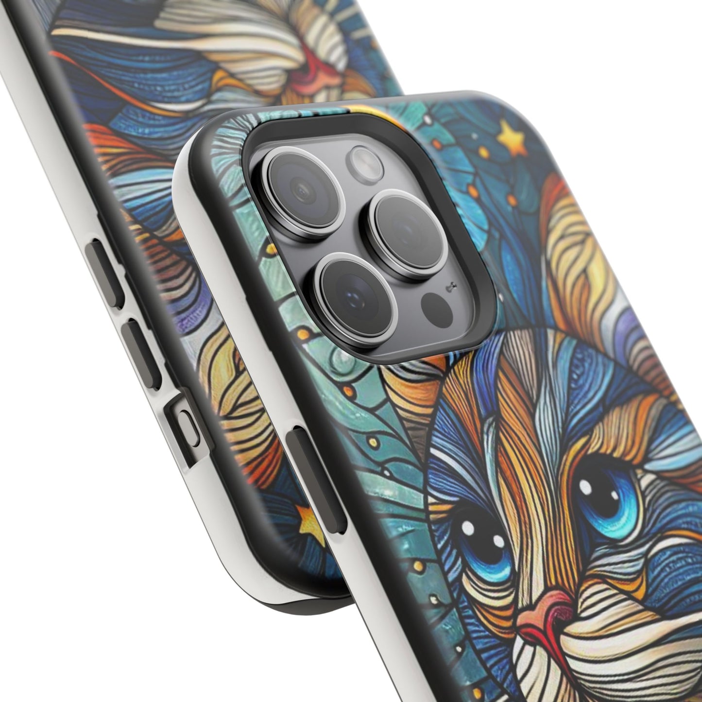 Cat-Stained Glass Magnetic Tough Cases