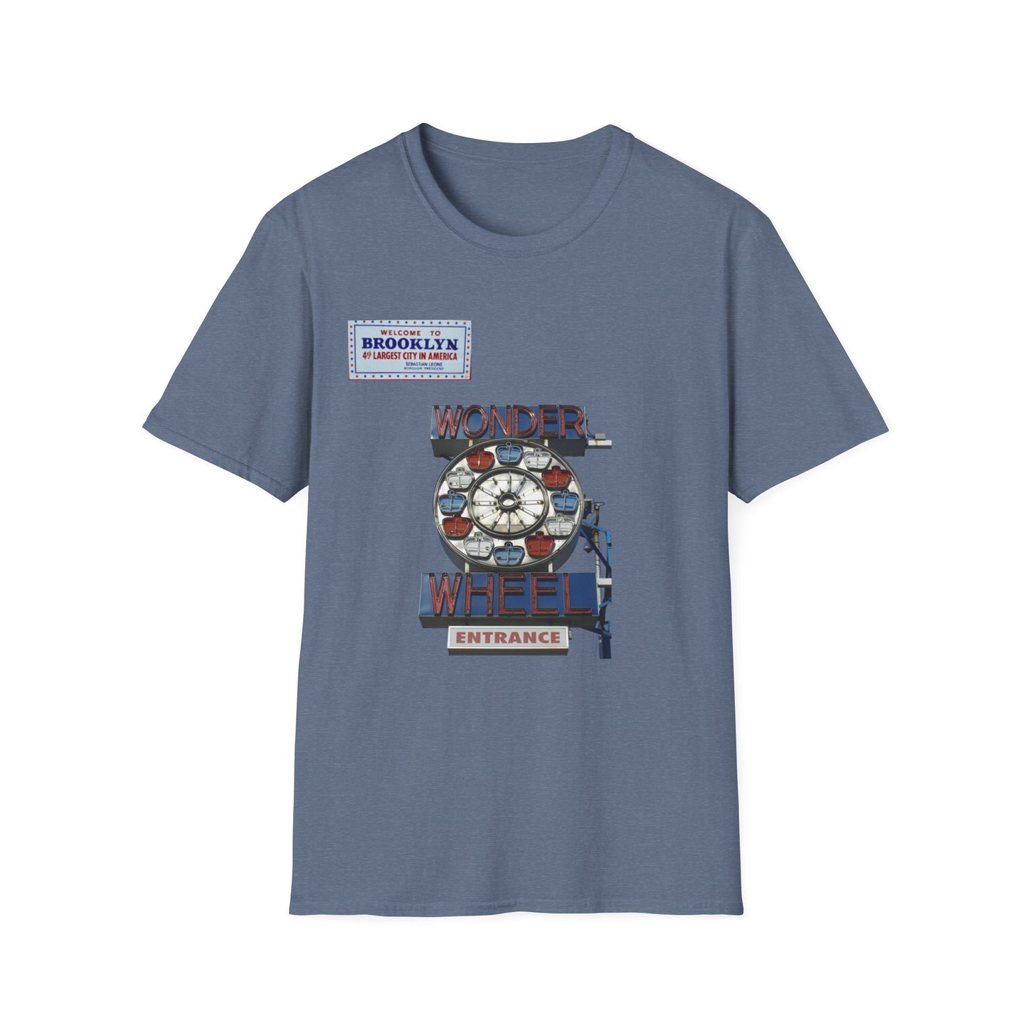 RETRO VINTAGE Wonder Wheel Brooklyn, NY Unisex Softstyle T-Shirt