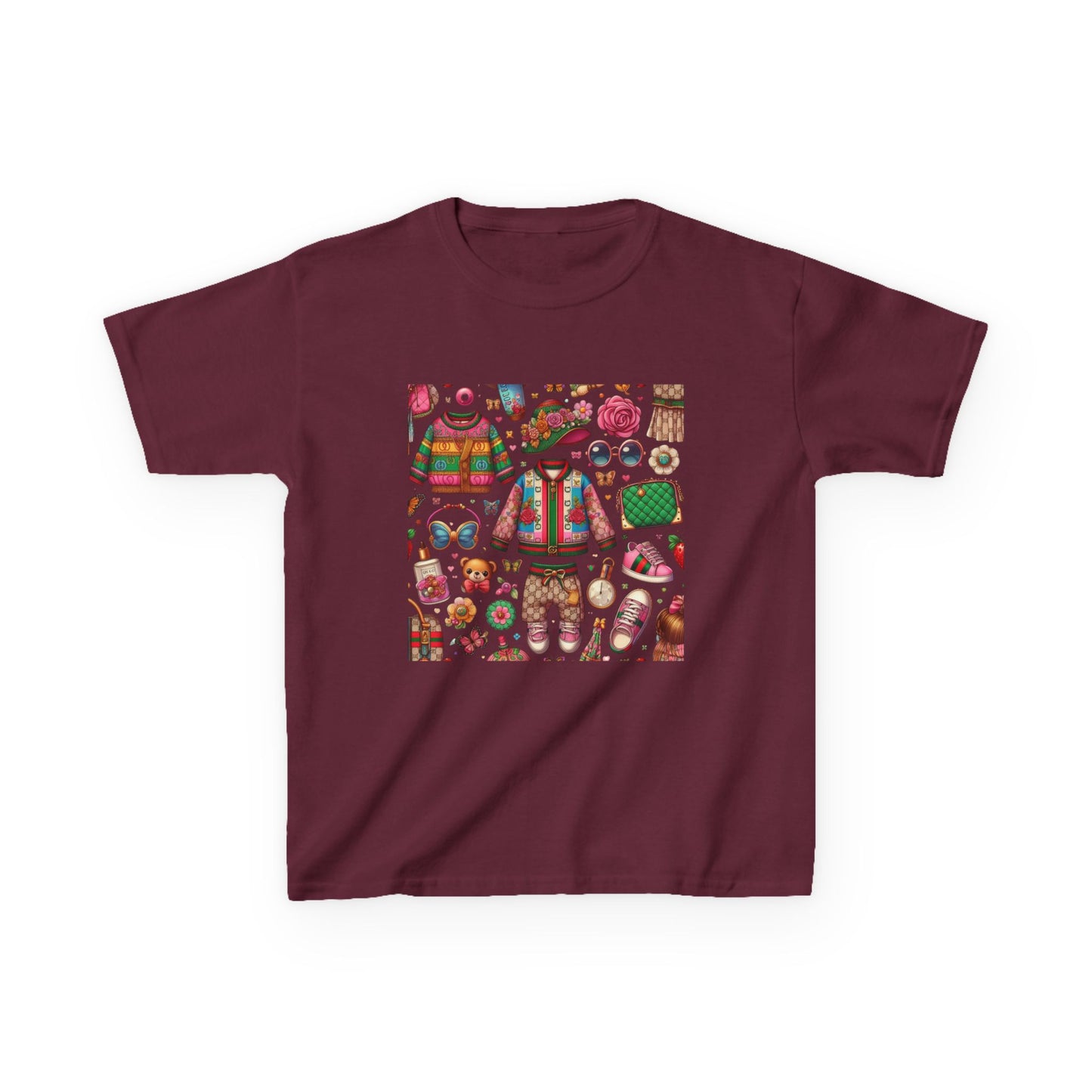 Whimsical Gucci-Inspired Kids' Tee with Fun Patterns for Playful Days
