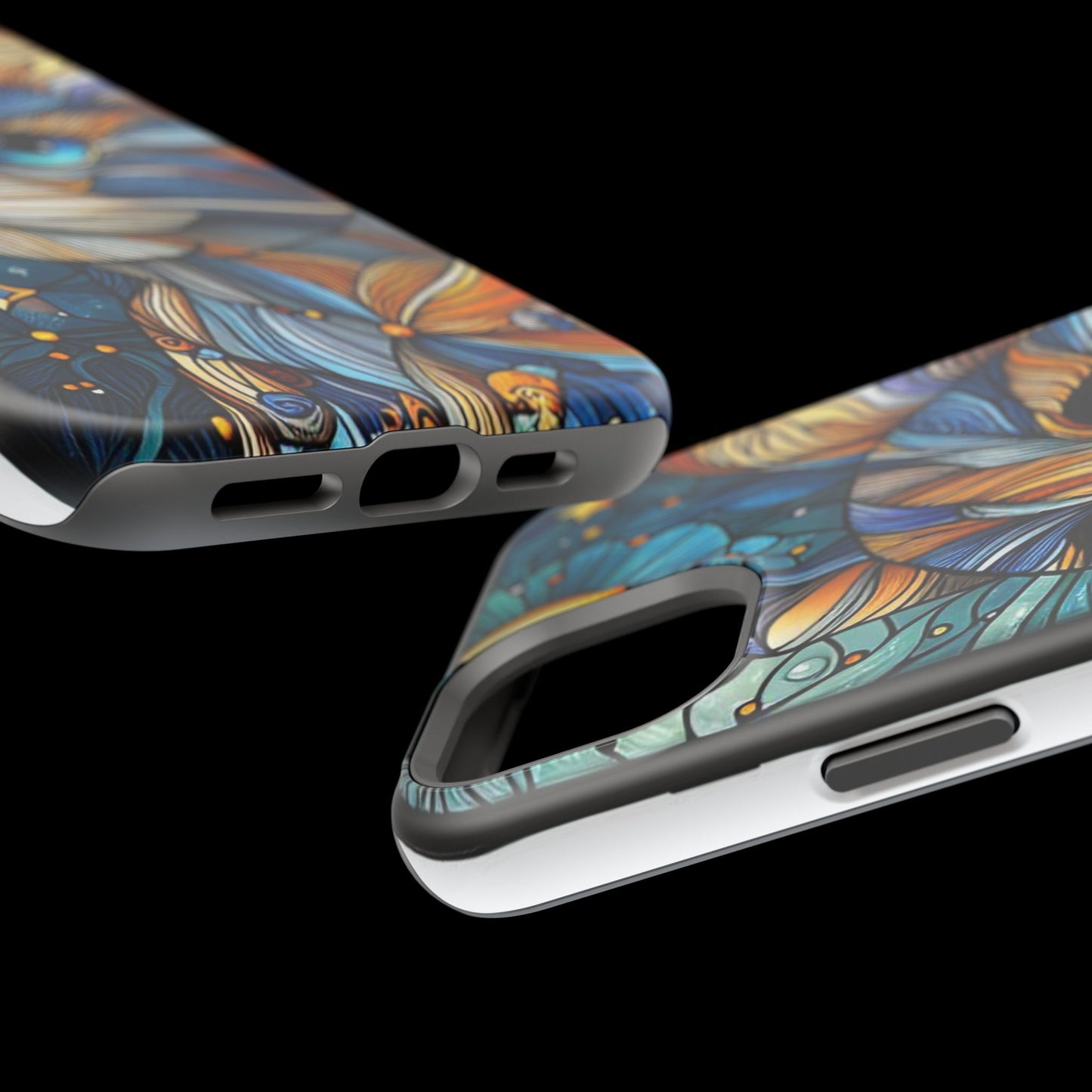 Cat-Stained Glass Magnetic Tough Cases