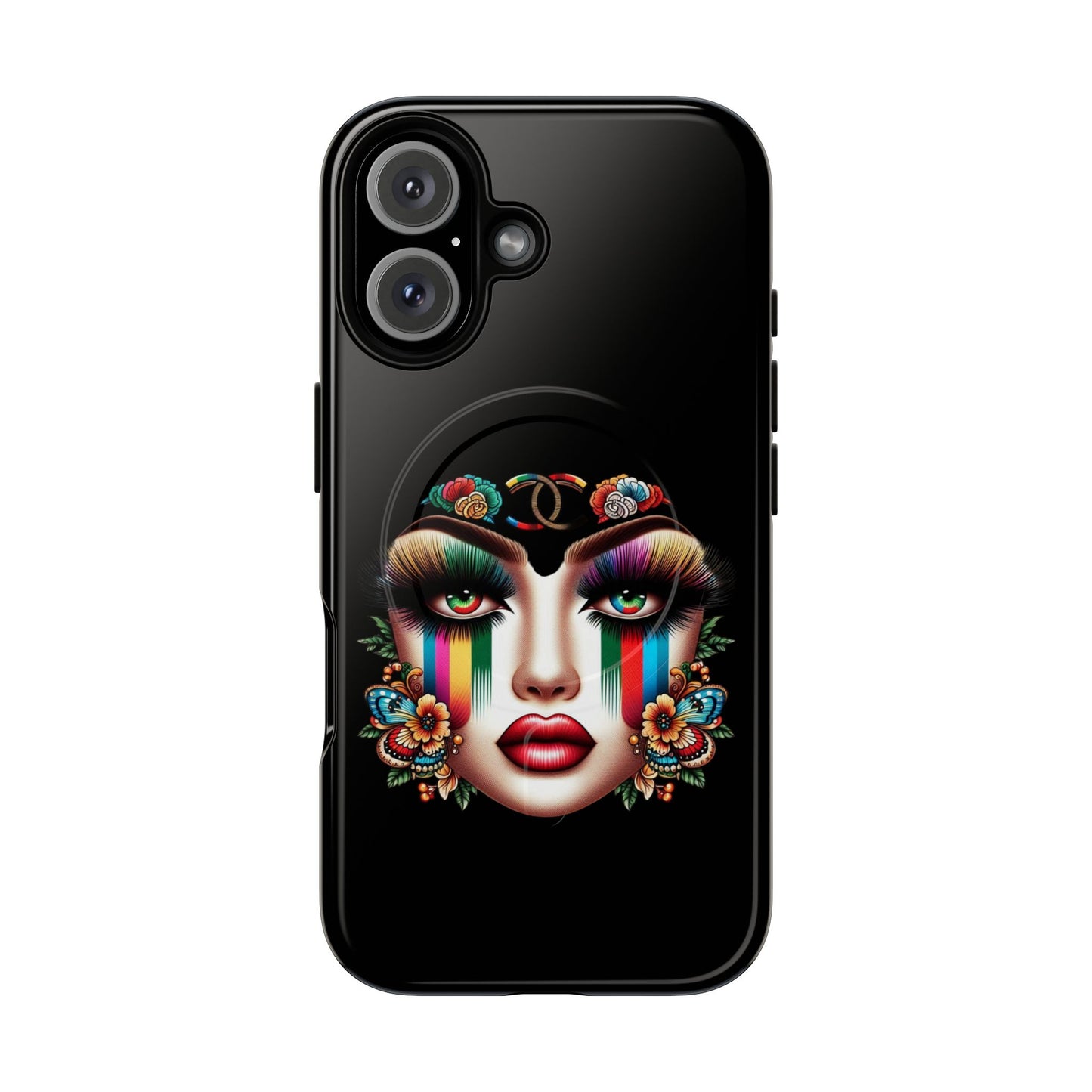 Gucci Inspired Artistic Tough Magnetic Phone Case - Vibrant Lady Design