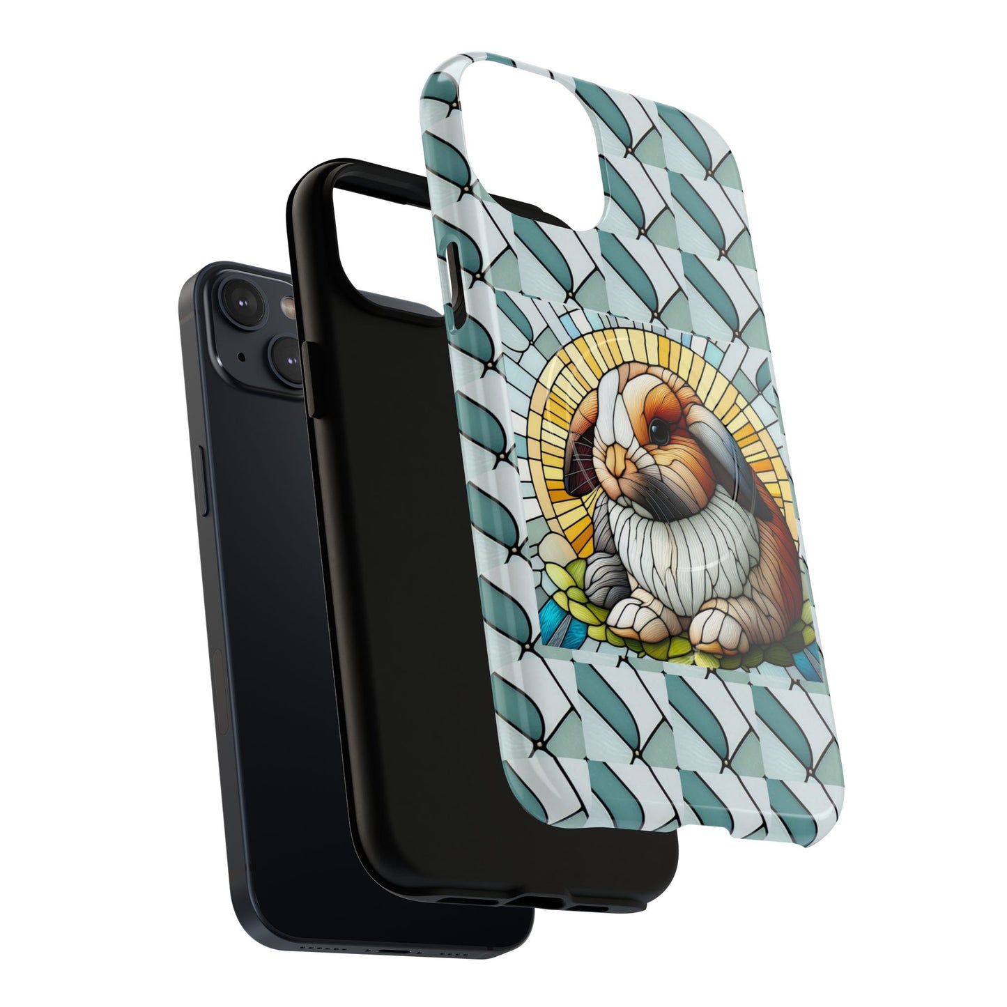 Holland Lop Rabbit Animal Stained Glass Design Tough Magnetic Cases