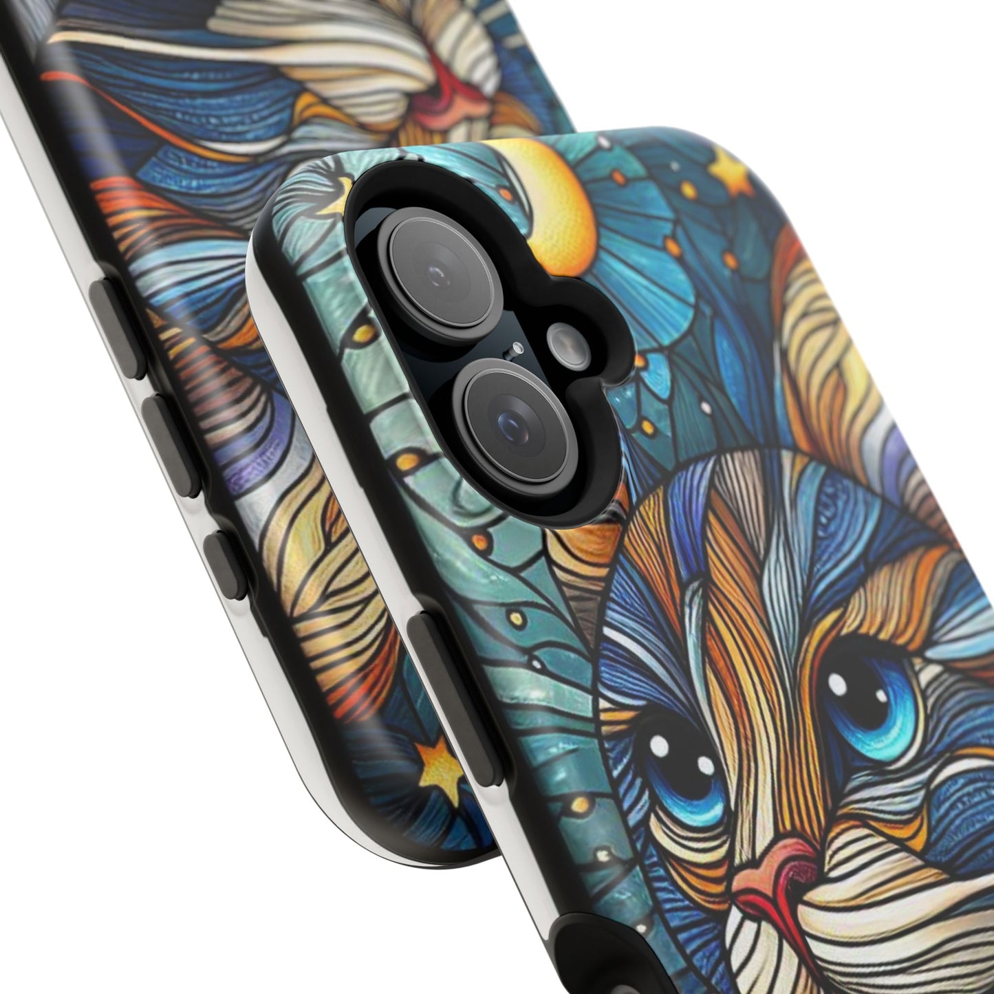 Cat-Stained Glass Magnetic Tough Cases