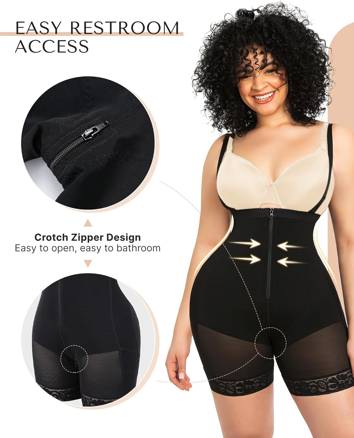 Fajas Colombianas Shapewear for Women Tummy Control plus Size Postpartum Body Shaper Butt Lifting Bodysuit