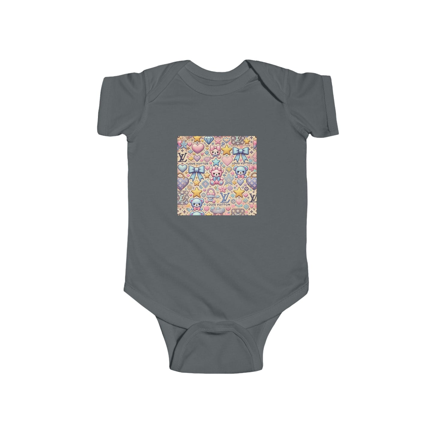 Colorful Louis Vuitton-inspired fashion Patterned Infant Bodysuit - Fun & Stylish Baby Outfit for Every Occasion