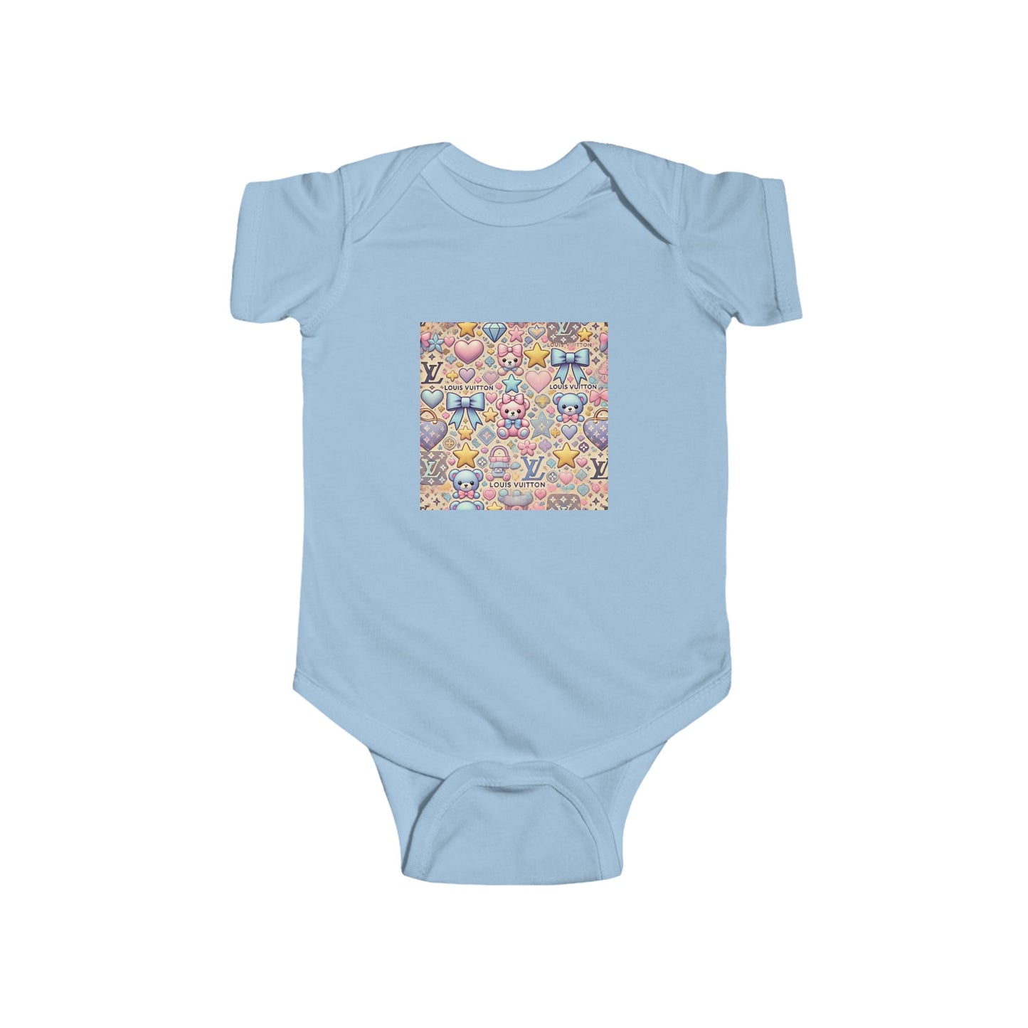 Colorful Louis Vuitton-inspired fashion Patterned Infant Bodysuit - Fun & Stylish Baby Outfit for Every Occasion